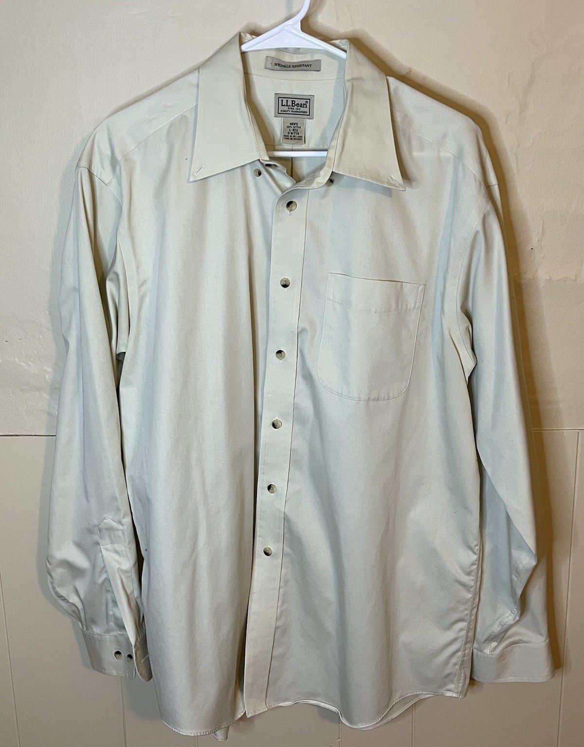 L.L. Bean L.L. Bean Mens L White Wrinkle Free Cotton Dress Shirt Size US L / EU 52-54 / 3 - 1 Thumbnail