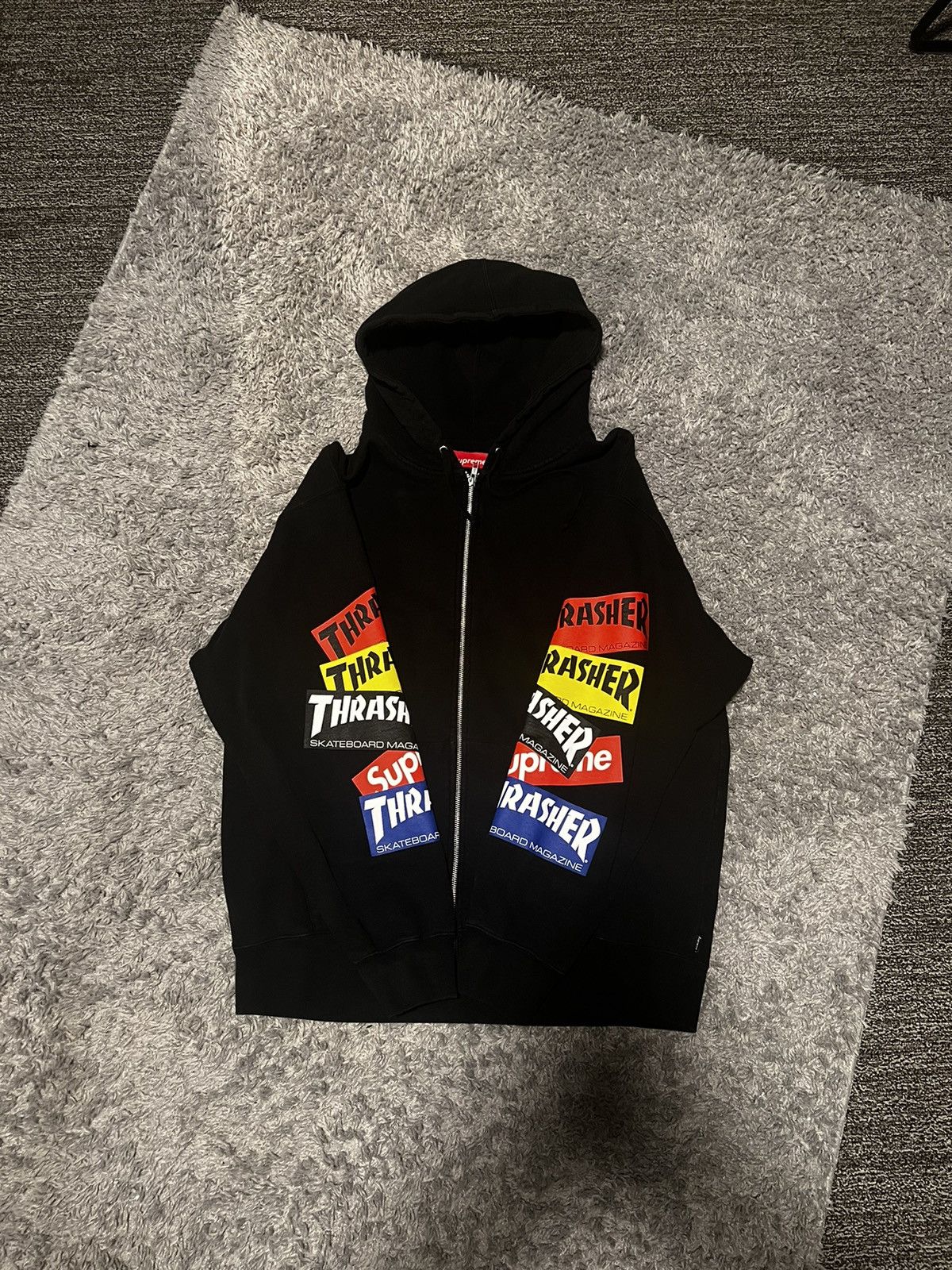 Supreme shops thrasher multi logo zip up XL