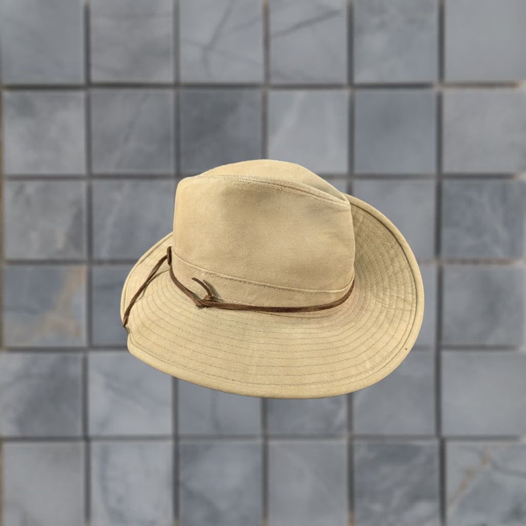 Vintage Henschel Hat Outback Fedora Tan Canvas Medium USA Made Size ONE SIZE - 1 Thumbnail