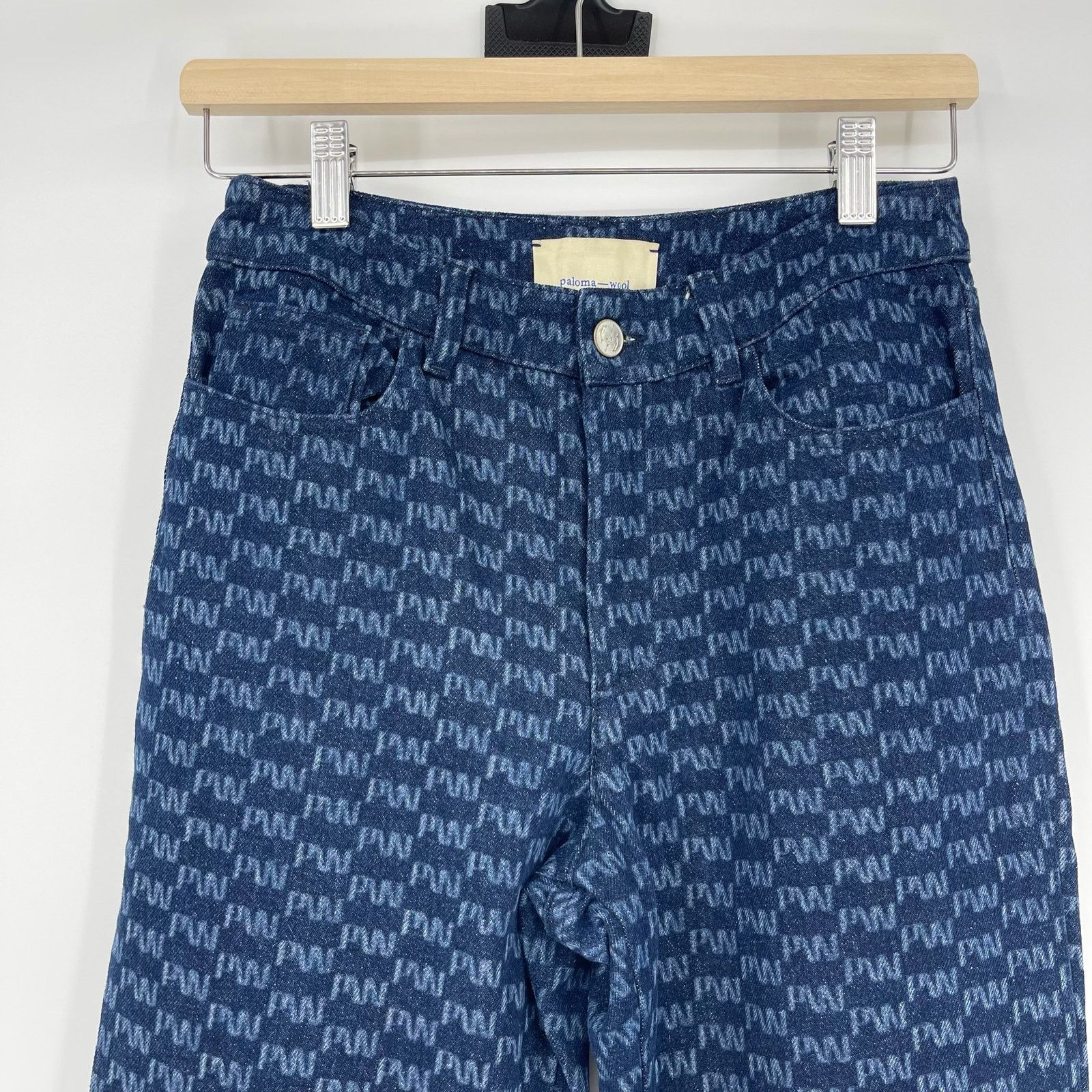 Paloma Wool Paloma Wool | Keira PW All Over Logo Printed Straight Jeans Size 27" / US 4 / IT 40 - 7 Thumbnail