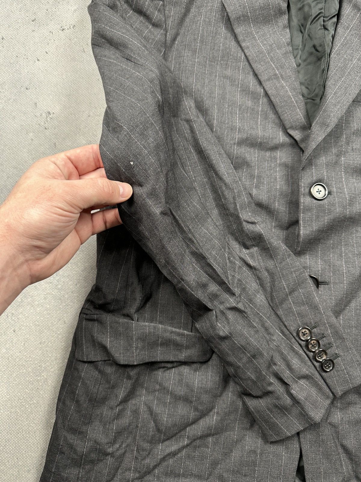Prada Prada Milano Grey Pinstripe Virgin Wool 00s Blazer 48R Italy Size 48R - 11 Thumbnail