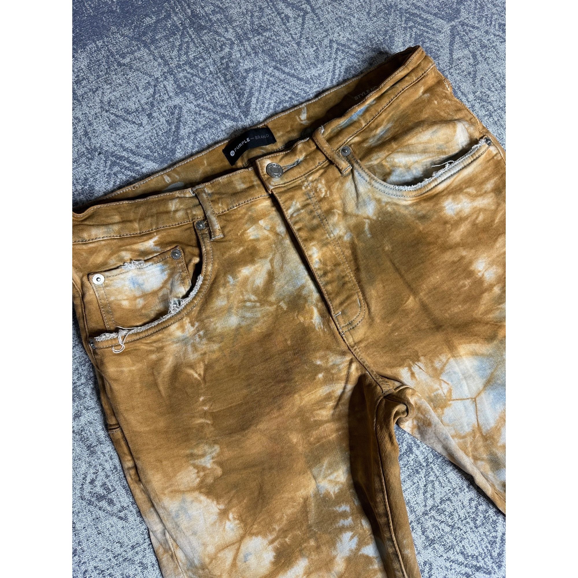 Purple Brand Purple Brand Split Distressed Hem tie-dye print skinny jeans Size US 36 / EU 52 - 3 Thumbnail
