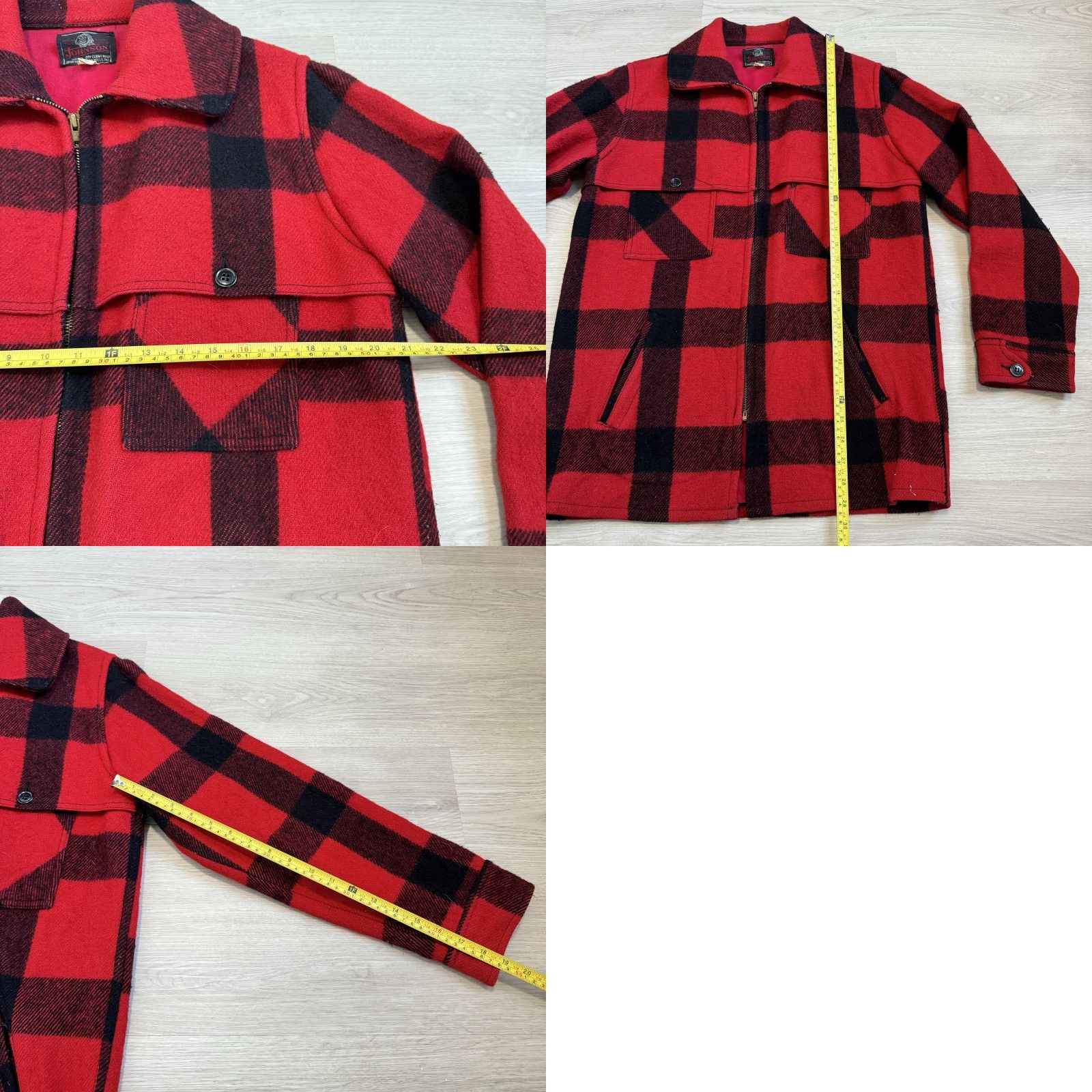 Johnson Woolen Mills VINTAGE Johnson Woolen Mills Red Buffalo Plaid Mackinaw Jacket Wool Mens Size 40 Size US XXS / EU 40 - 8 Thumbnail