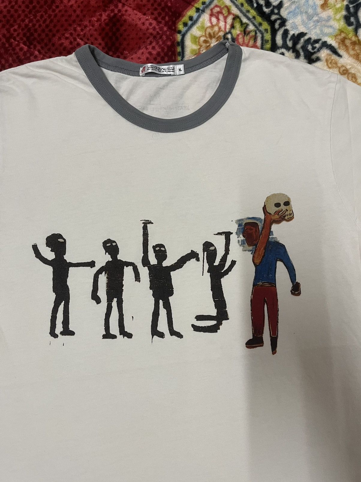 Jean-Michel Basquiat × Uniqlo Uniqlo X Jean Michel Basquiat Ringer Tshirt Size US L / EU 52-54 / 3 - 2 Thumbnail