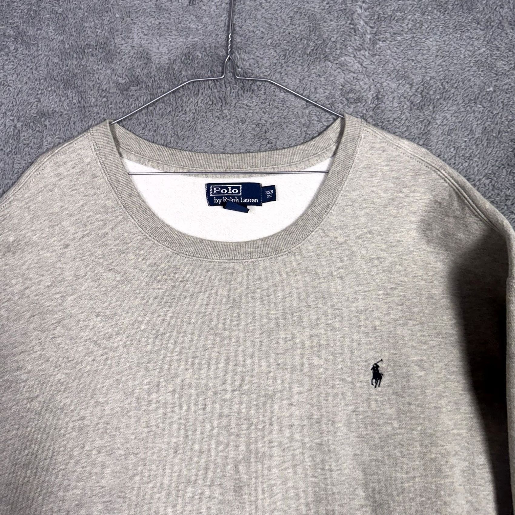 Polo Ralph Lauren VINTAGE Polo Ralph Lauren Sweatshirt Mens 3XB Big 3XL Crewneck Pullover Pony Sweatshirt Gray/Gray Crewneck Mens Big & Tall Size US XXL / EU 58 / 5 - 4 Thumbnail