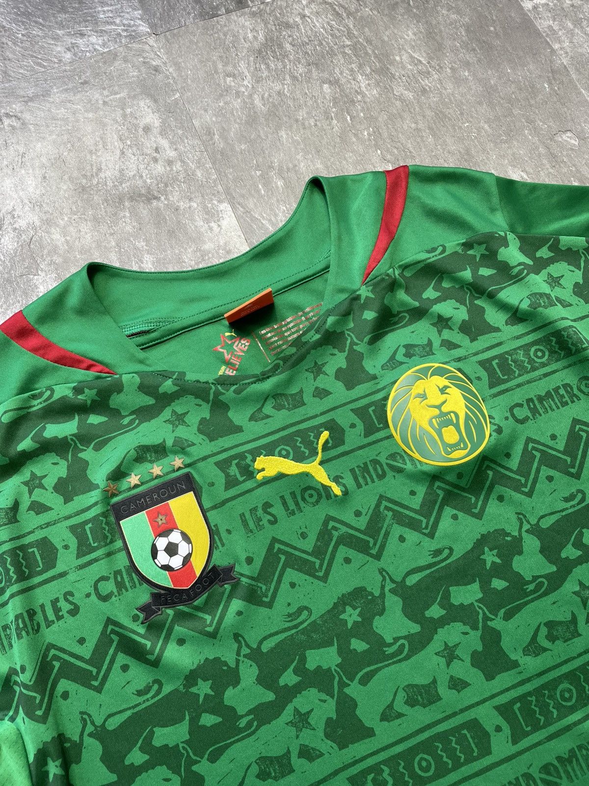 Puma Vintage Puma Cameroon Home Jersey 2014 2015 Football Shirt Size US L / EU 52-54 / 3 - 2 Thumbnail