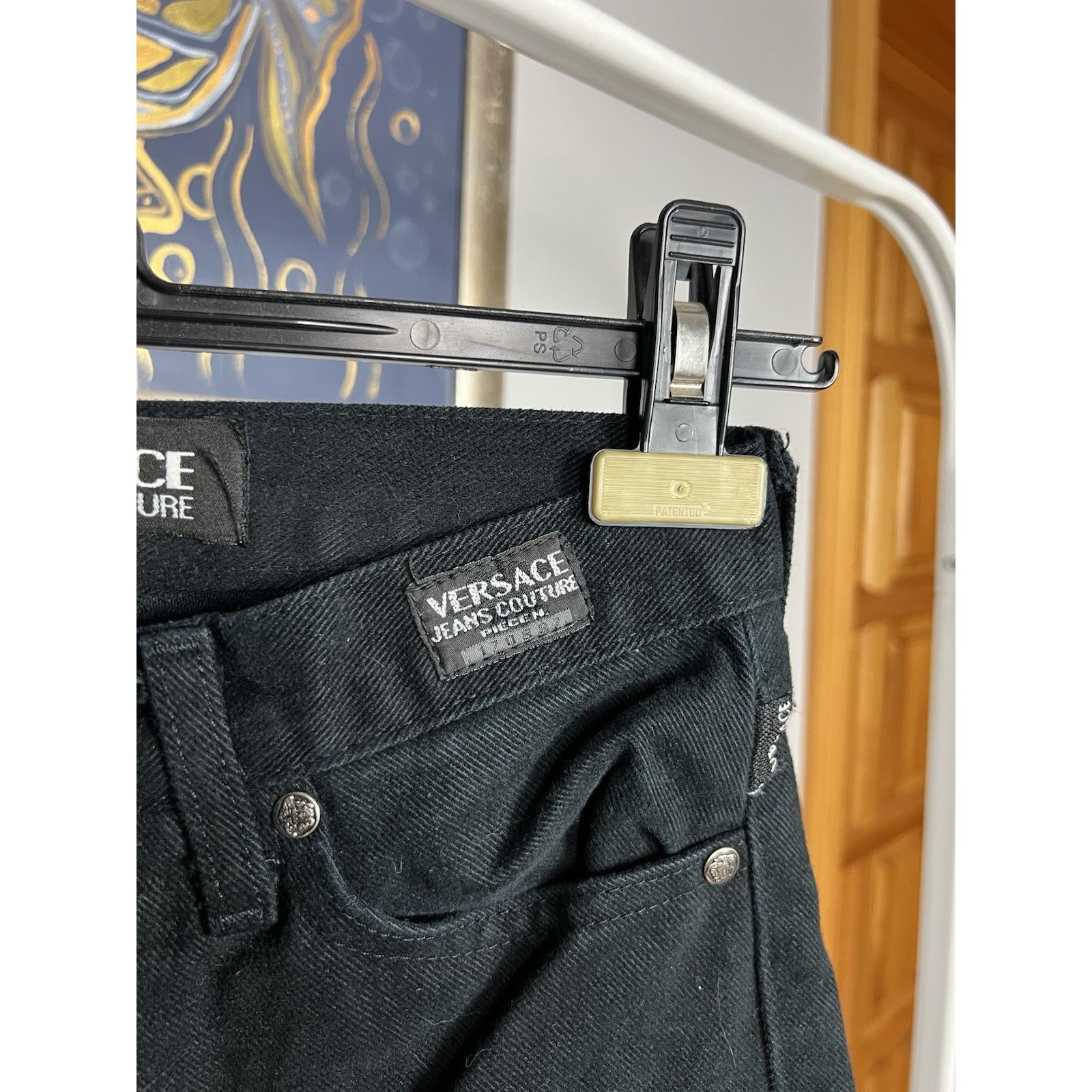 Versace Jeans Couture MINT! Versace Big Logo Vtg Women`s Moms Black Oversized Jean Size 26" / US 2 / IT 38 - 6 Thumbnail