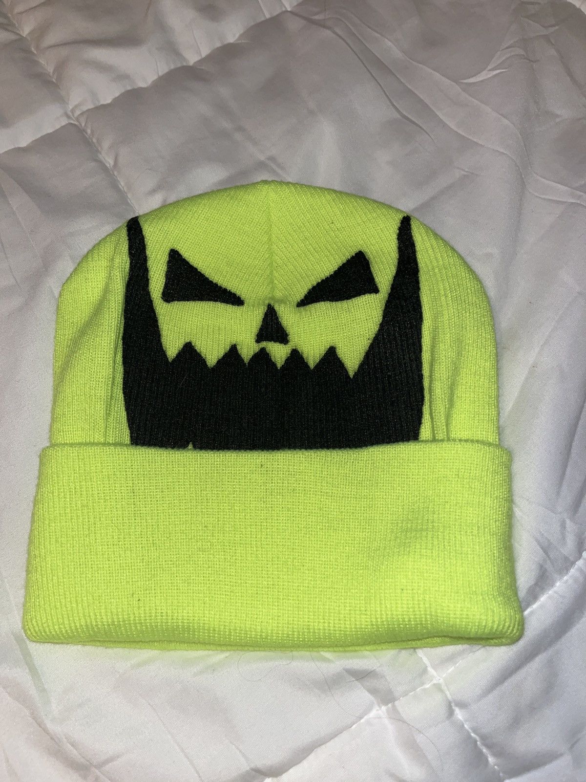 Supreme Asspizza 2021 pumpkin face beanie | Grailed