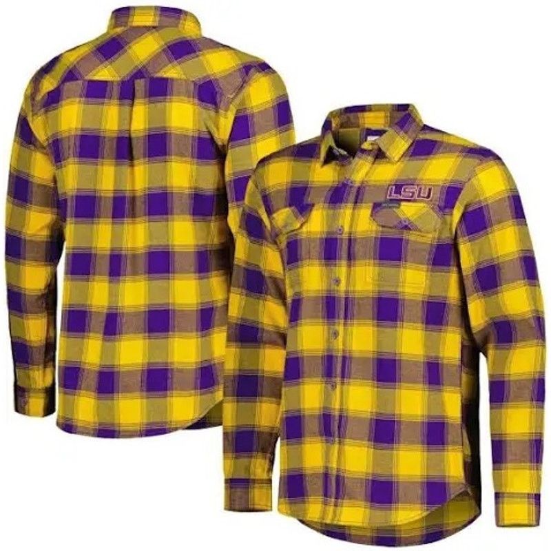 Columbia LSU Tigers Columbia Purple Gold XM7232-515 Flannel Shirt XL Size US XL / EU 56 / 4 - 1 Thumbnail