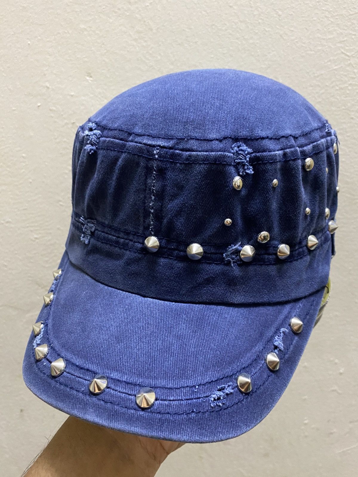 If Six Was Nine × Japanese Brand × Le Grande Bleu (L.G.B.) Japanese faded military punk studded distress ed cap Size ONE SIZE - 1 Thumbnail
