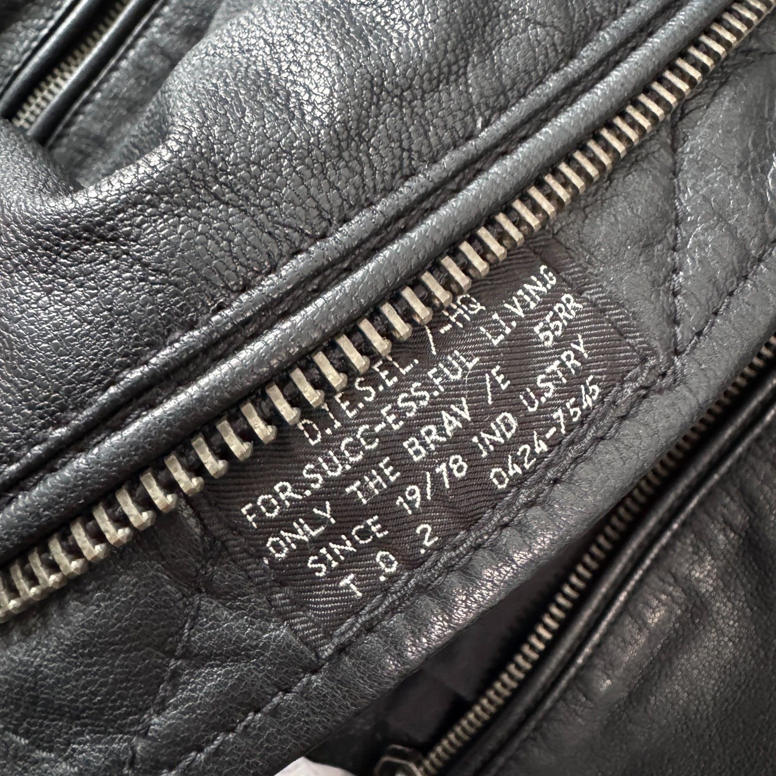Diesel Diesel Superior Vintage Leather Biker Jacket Black Bomber Size US XL / EU 56 / 4 - 6 Thumbnail