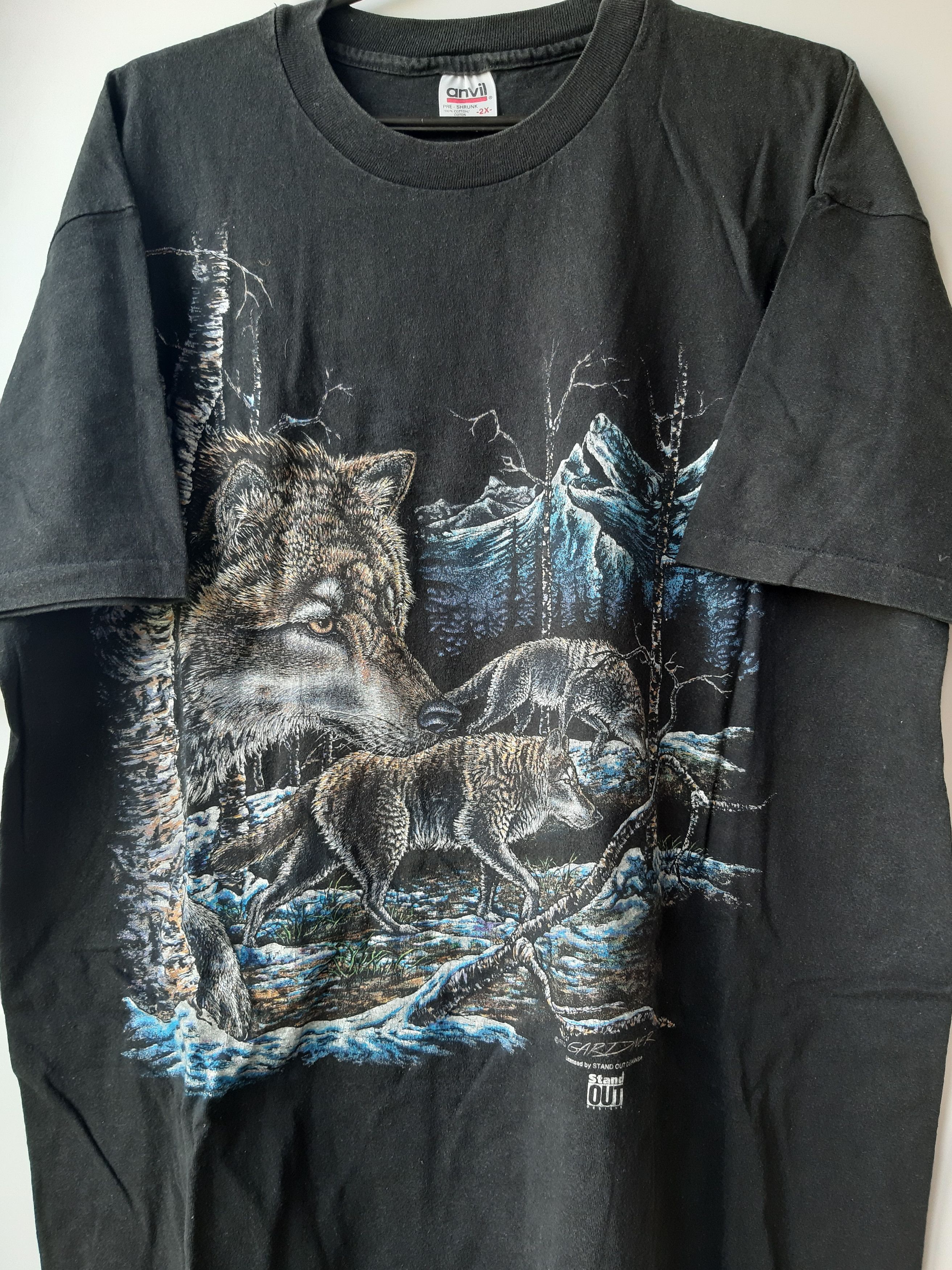 Anvil × Vintage Vintage WOLF 90’s T-shirt Stand Out Designs Gardner 1995 Size US XXL / EU 58 / 5 - 2 Thumbnail