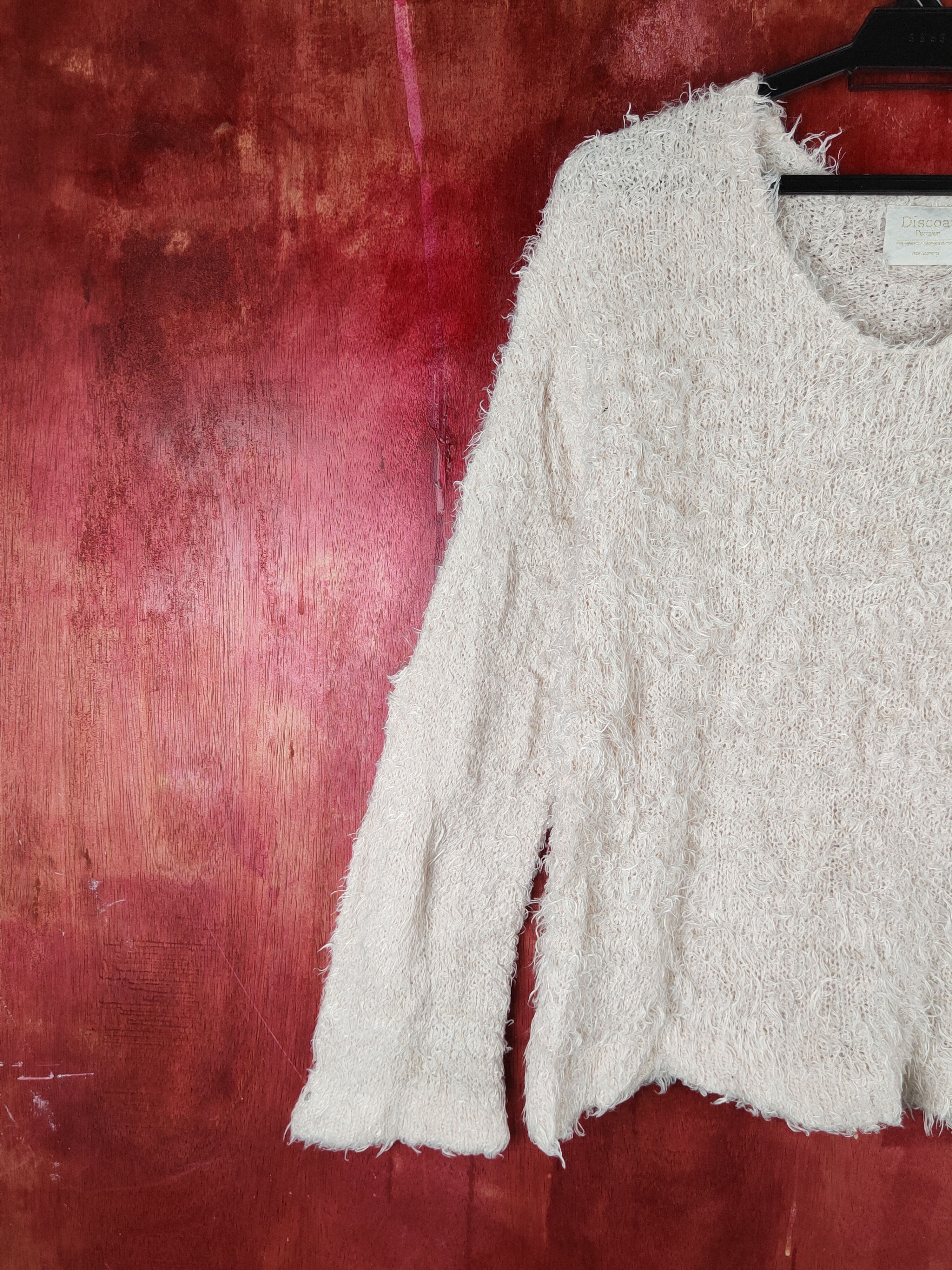 Japanese Brand Discoat Pink Shag Shaggy Fur Mohair Knitwear #S2156 Size M / US 6-8 / IT 42-44 - 3 Thumbnail