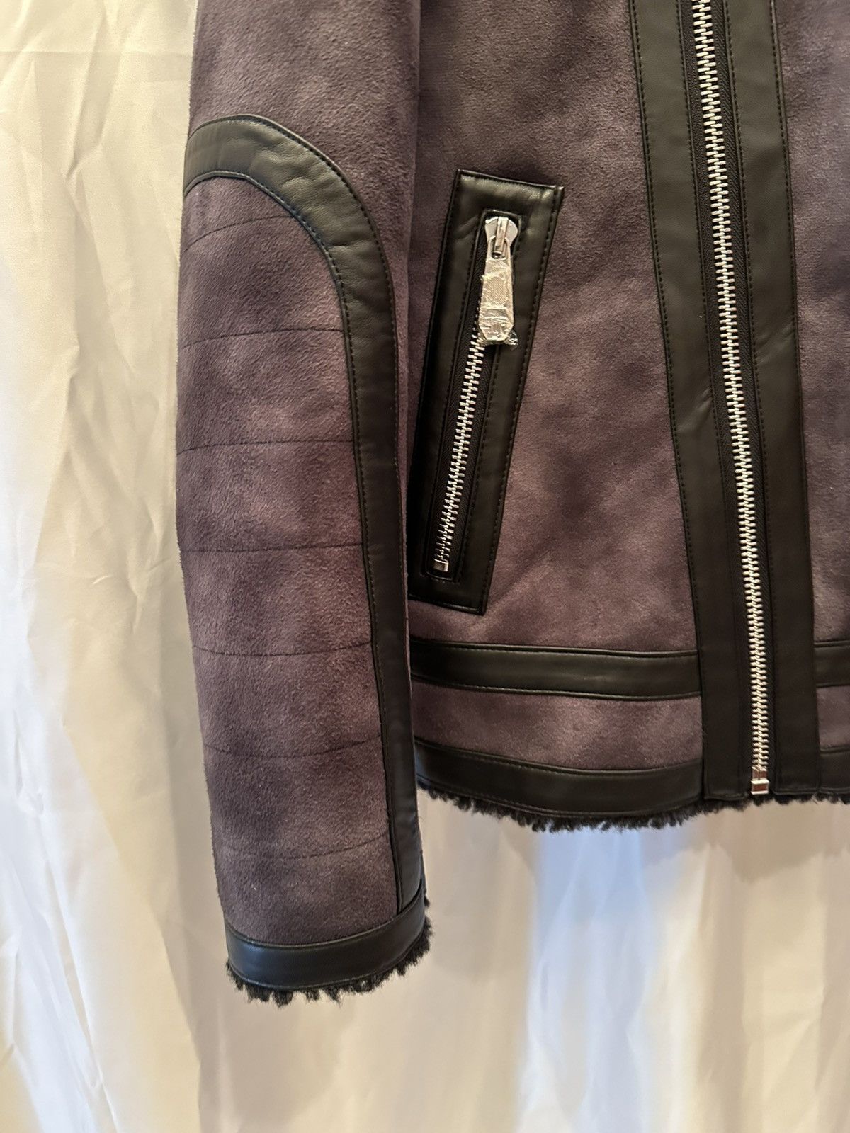 Philipp Plein Philipp Plein Biker Suede Sherpa Jacket Size US XL / EU 56 / 4 - 8 Thumbnail