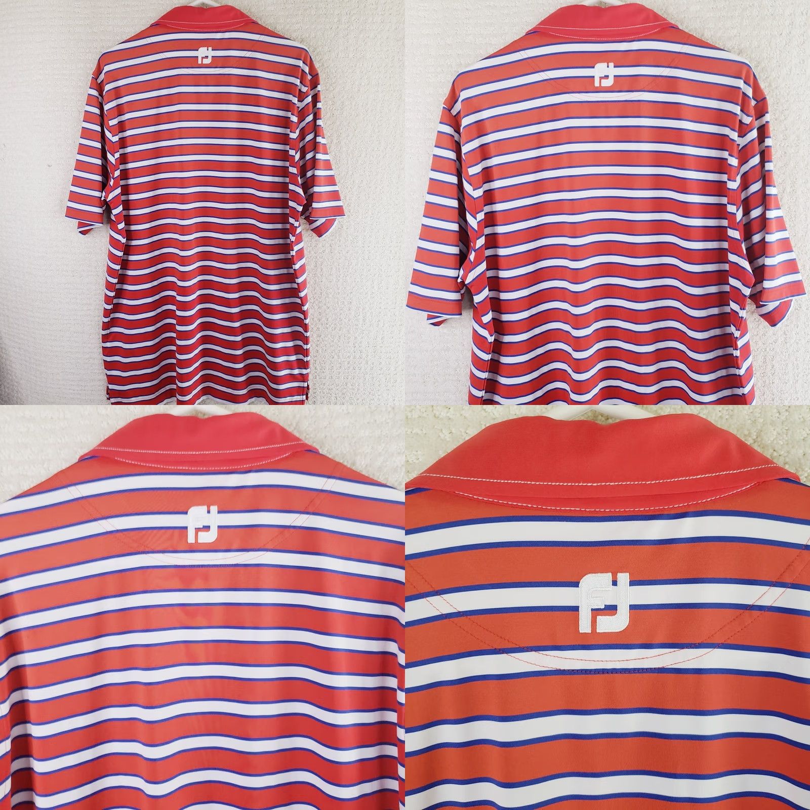 Footjoy FootJoy Polo Shirt Mens XL Multicolor Striped Golf Performance SS Fripp Island Logo Size US XL / EU 56 / 4 - 8 Thumbnail
