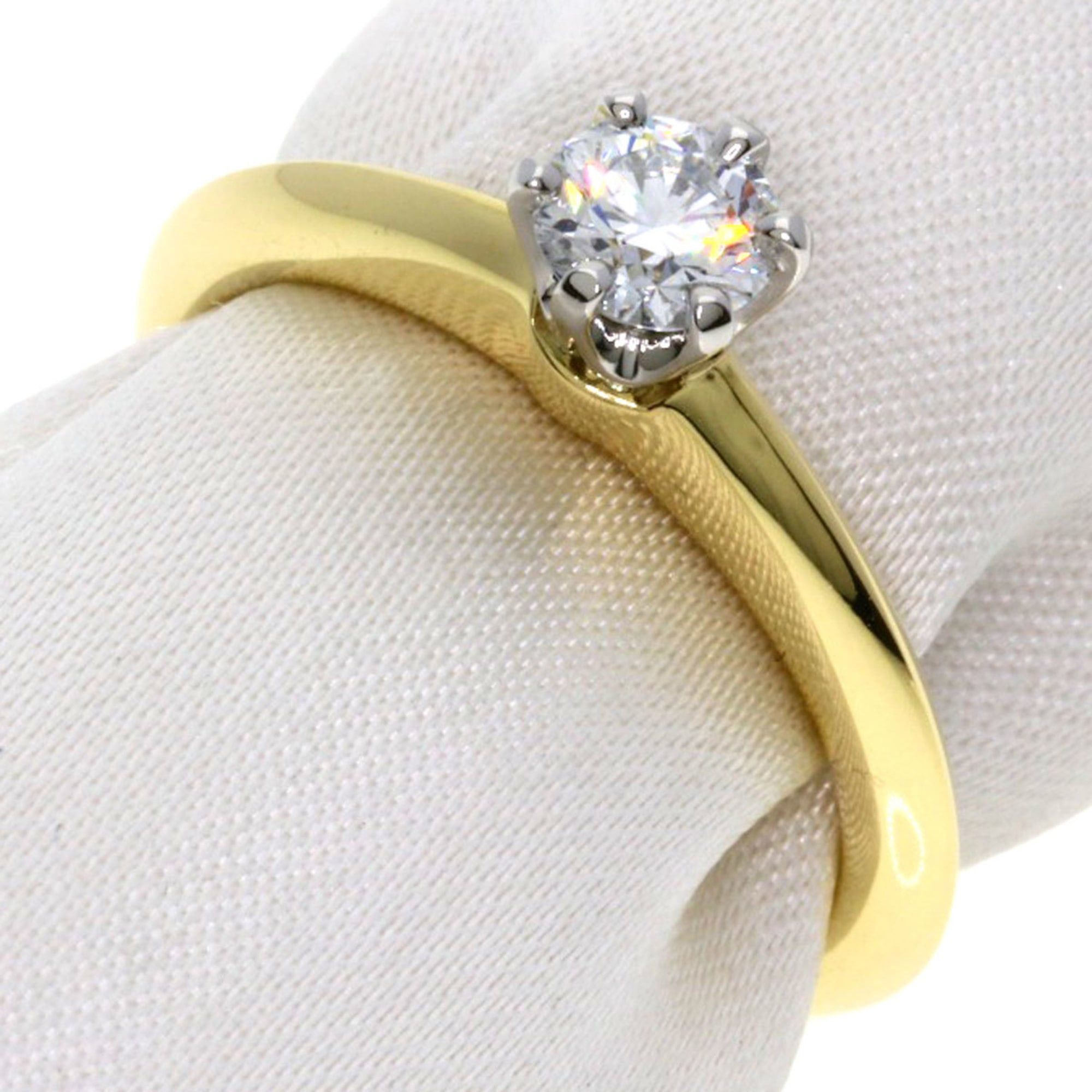 Tiffany & Co. Tiffany & Co. Solitaire Diamond Ring, 18K Yellow Gold/PT950, Women's. Size ONE SIZE - 1 Thumbnail