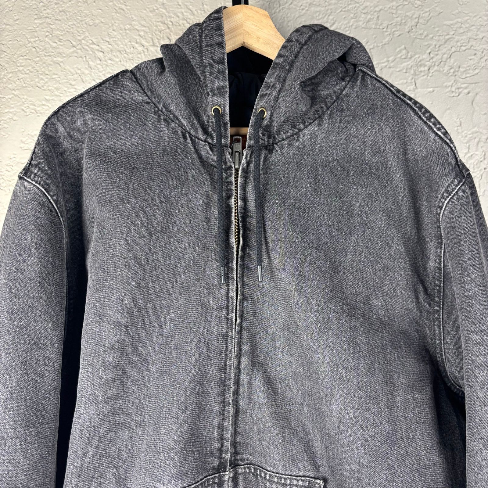 Levi's Levis Strauss Hooded Denim Workwear XL Black Quilted Jacket Size US XL / EU 56 / 4 - 2 Thumbnail