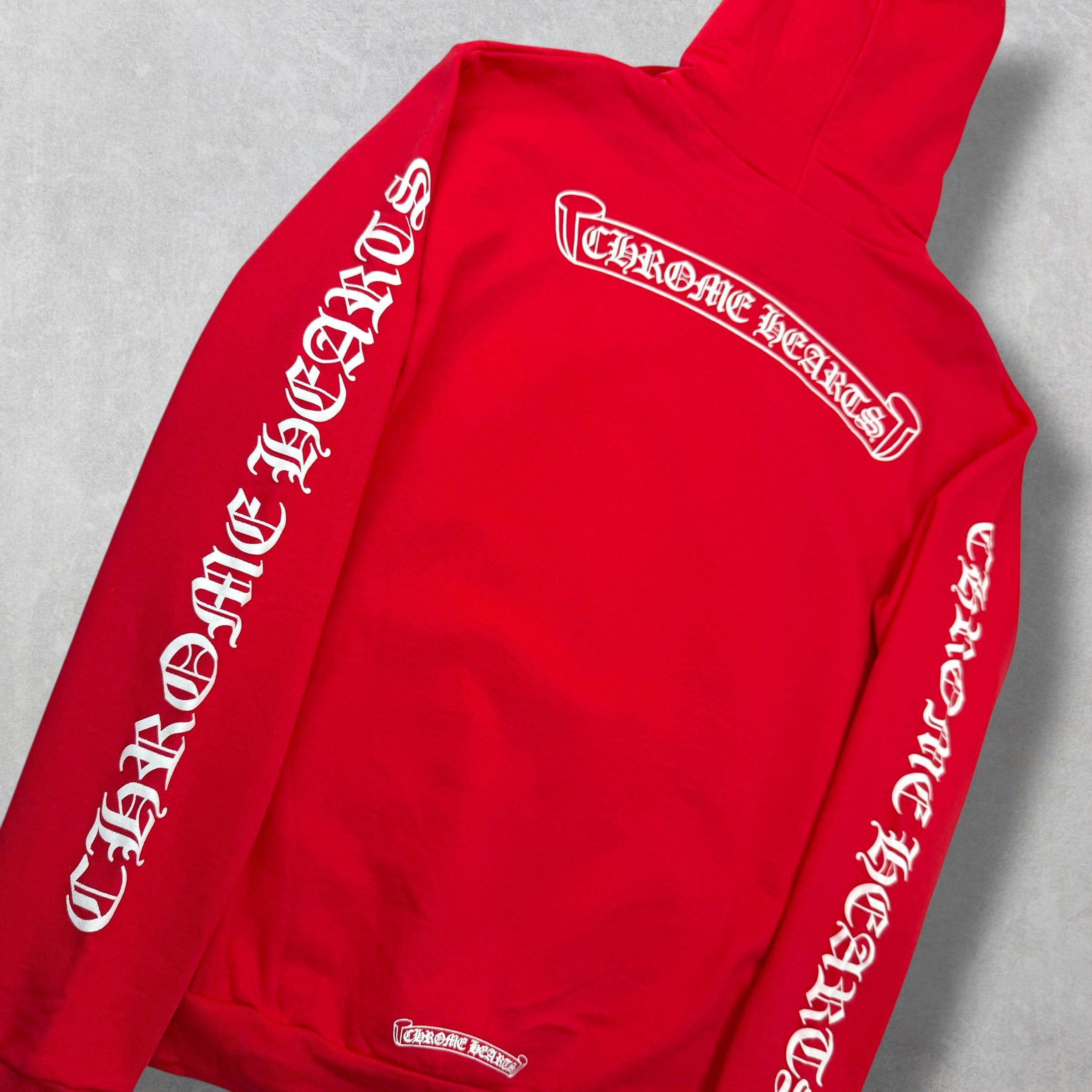 Chrome Hearts Chrome Hearts Red Scroll Logo Hoodie M Size US M / EU 48-50 / 2 - 4 Thumbnail