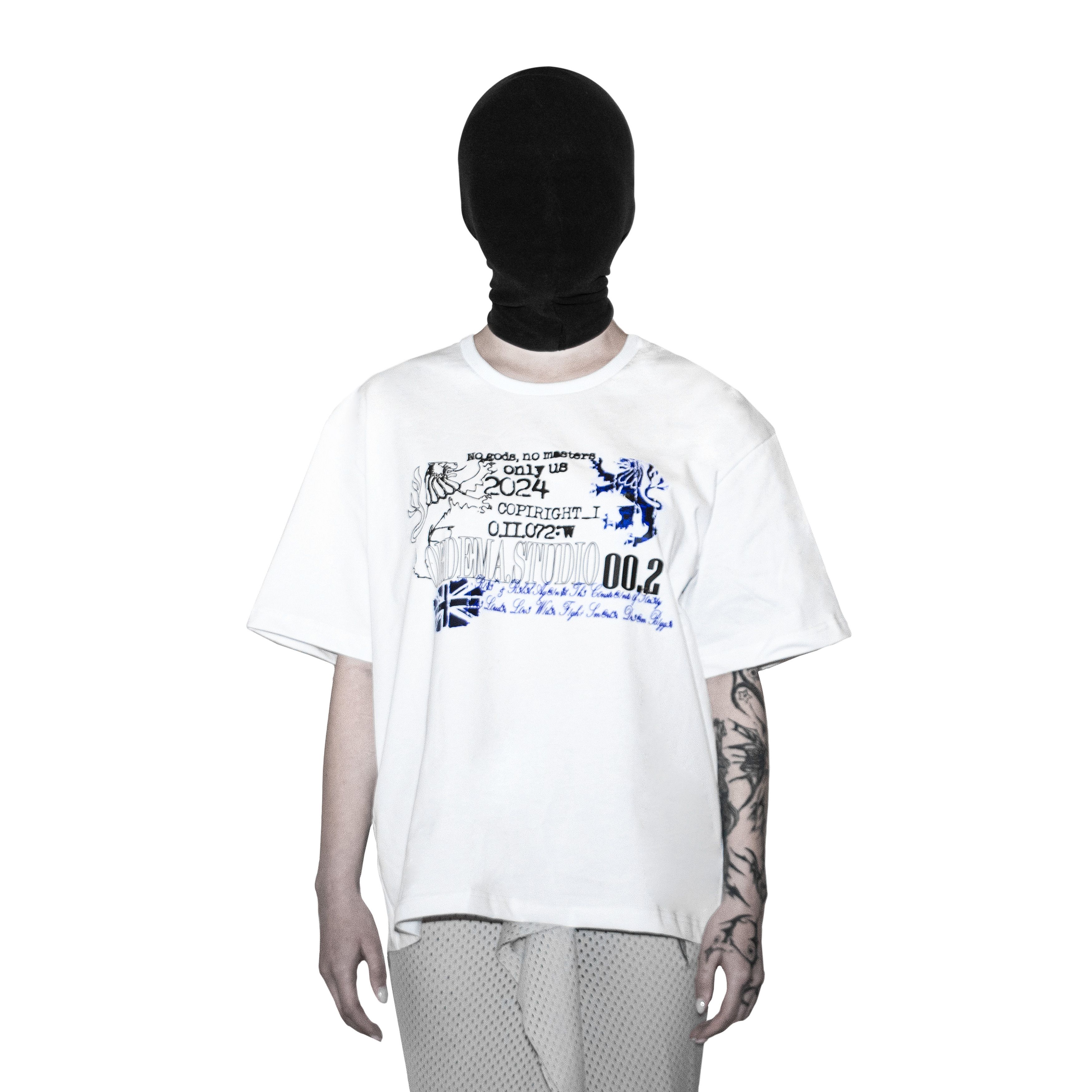Japanese Brand oedema "no gods, no masters" white t-shirt Size US M / EU 48-50 / 2 - 2 Thumbnail