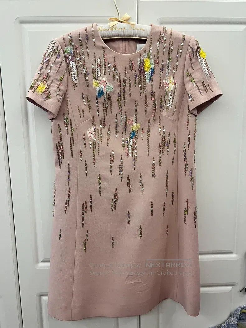 Valentino Valentino Heavy work short-sleeved dress Size L / US 10 / IT 46 - 1 Thumbnail