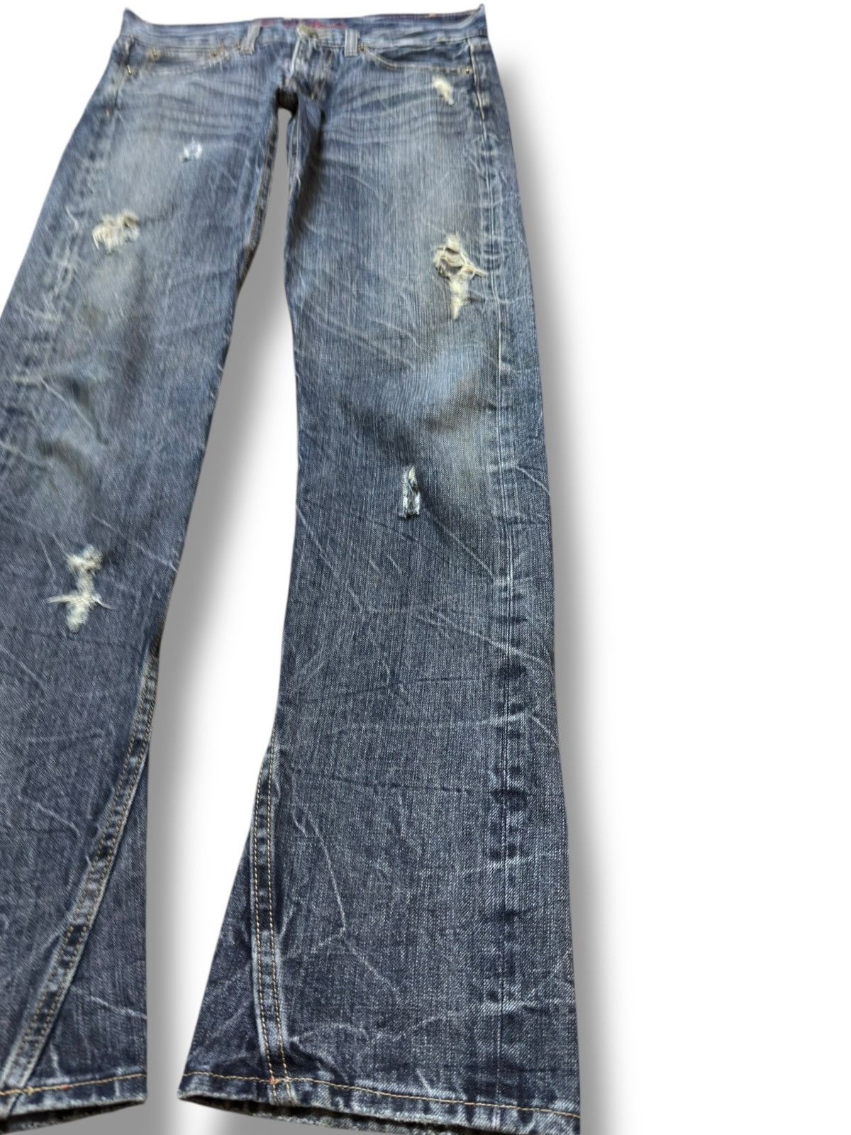 Hysteric Glamour Vintage Oririn Curve Leg Grunge Ripped Denim Size US 30 / EU 46 - 4 Thumbnail