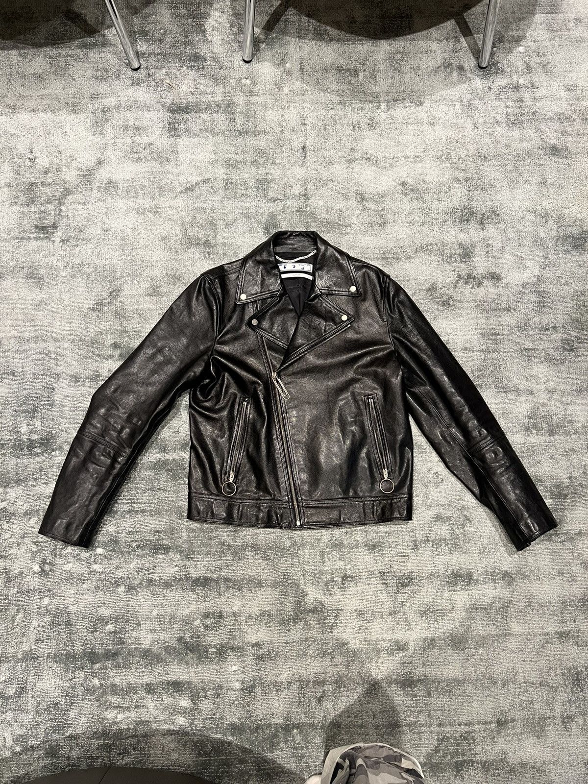 Off-White Off white (clean logo) leather jacket Size US L / EU 52-54 / 3 - 1 Thumbnail