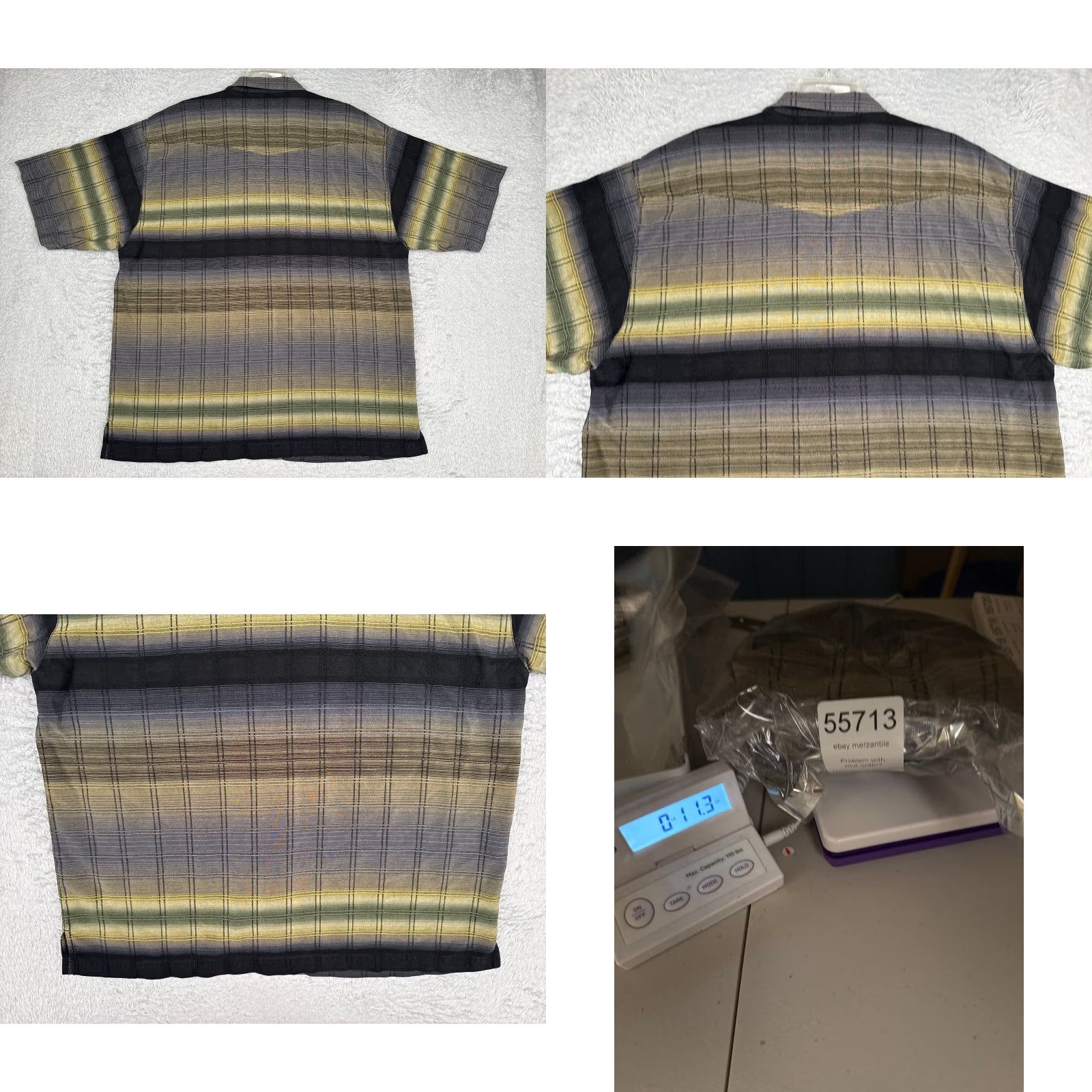 Tommy Bahama Tommy Bahama Shirt Men XL Blue Silk Hawaiian Button-Up Short Sleeve Stripe" Size US XL / EU 56 / 4 - 9 Thumbnail