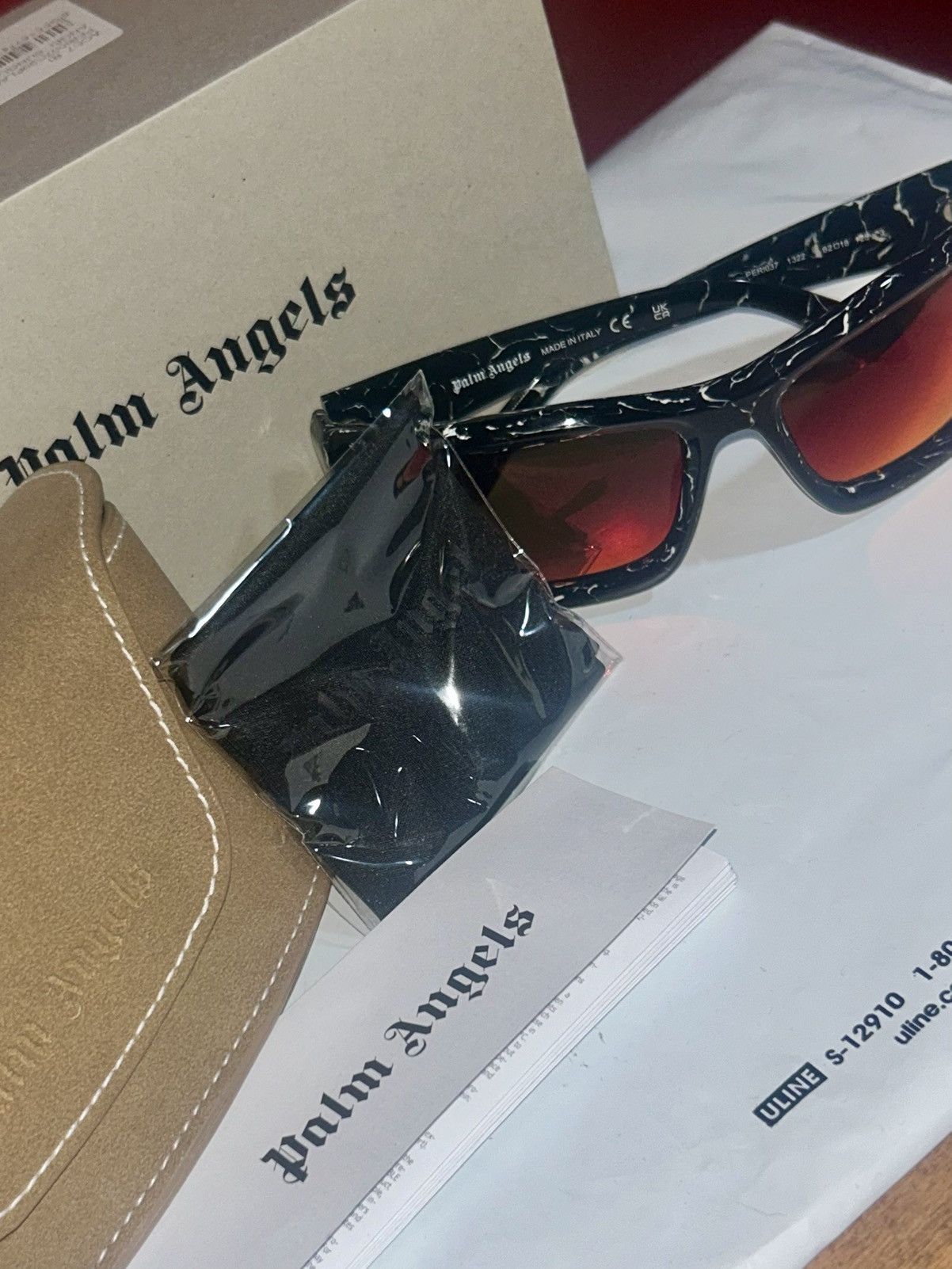Palm Angels Palm Angels Adin (Peri037 1322) Sunglasses “Black Marble” Size ONE SIZE - 13 Thumbnail