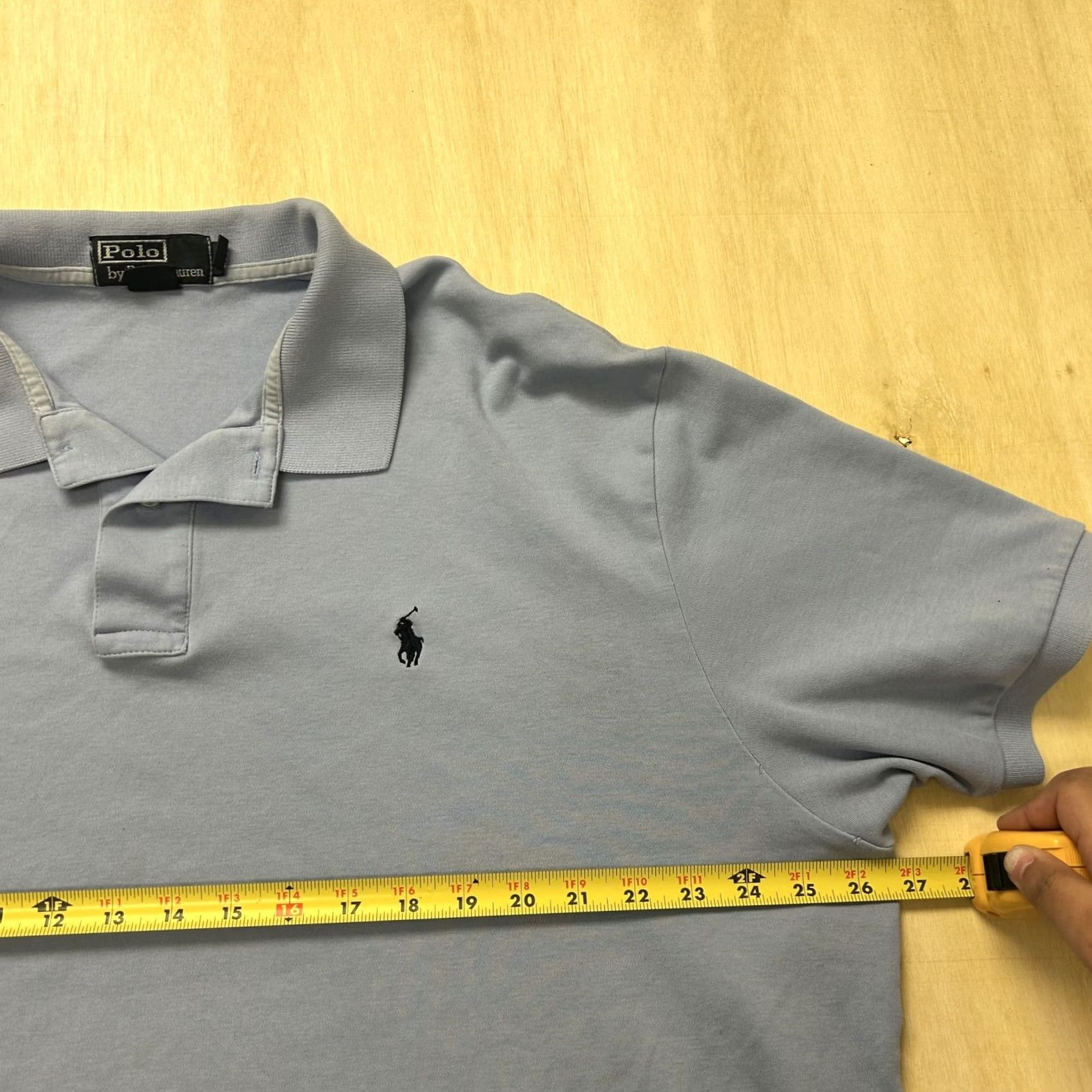 Polo Ralph Lauren VINTAGE Polo Ralph Lauren Polo Shirt Mens 2XL Blue Solid Cotton Short Sleeve Casual Size US XXL / EU 58 / 5 - 7 Thumbnail