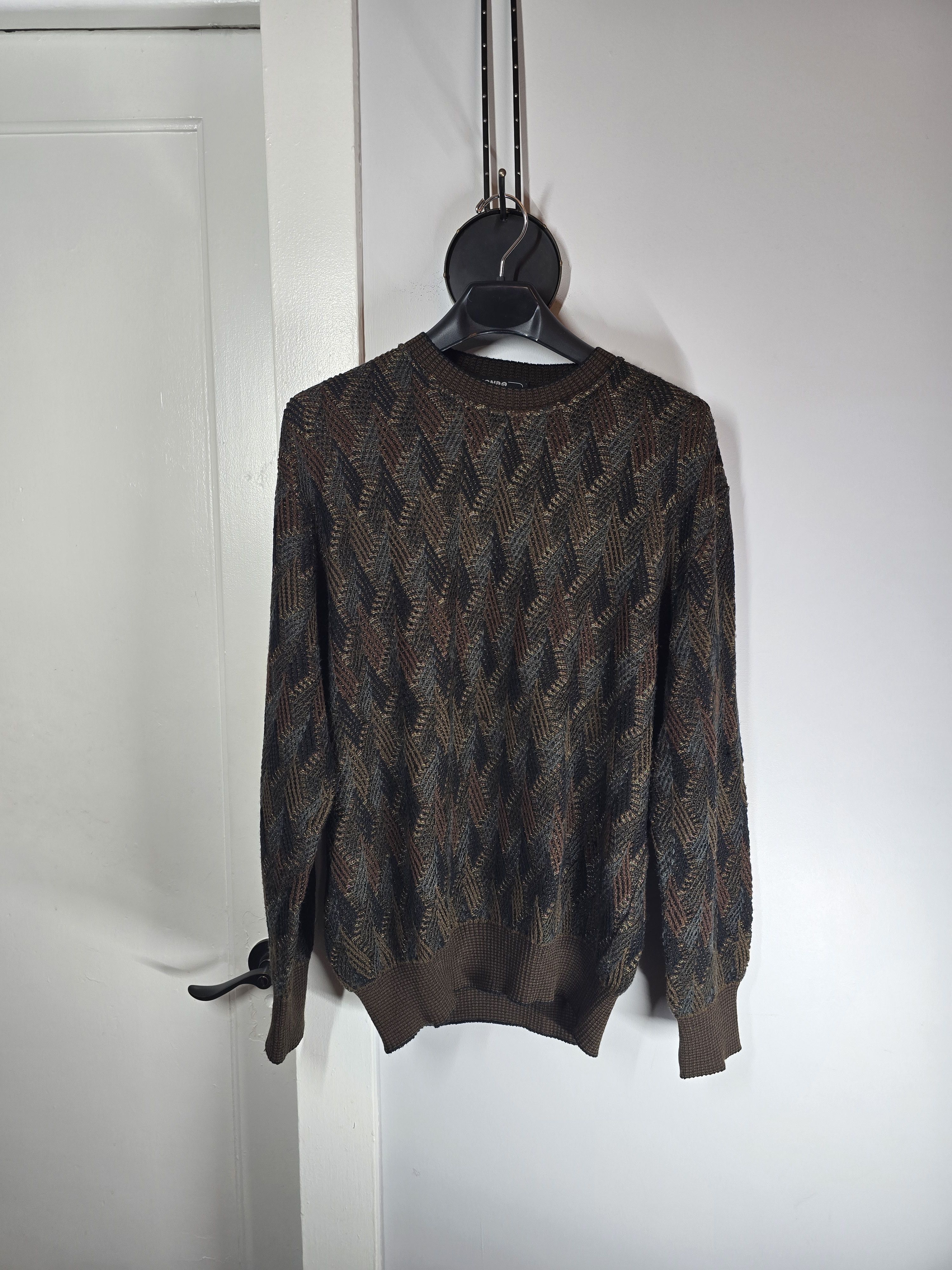 Other Mondo di Marco Italian Textured Crewneck Sweater Earth Tones Size US L / EU 52-54 / 3 - 1 Thumbnail