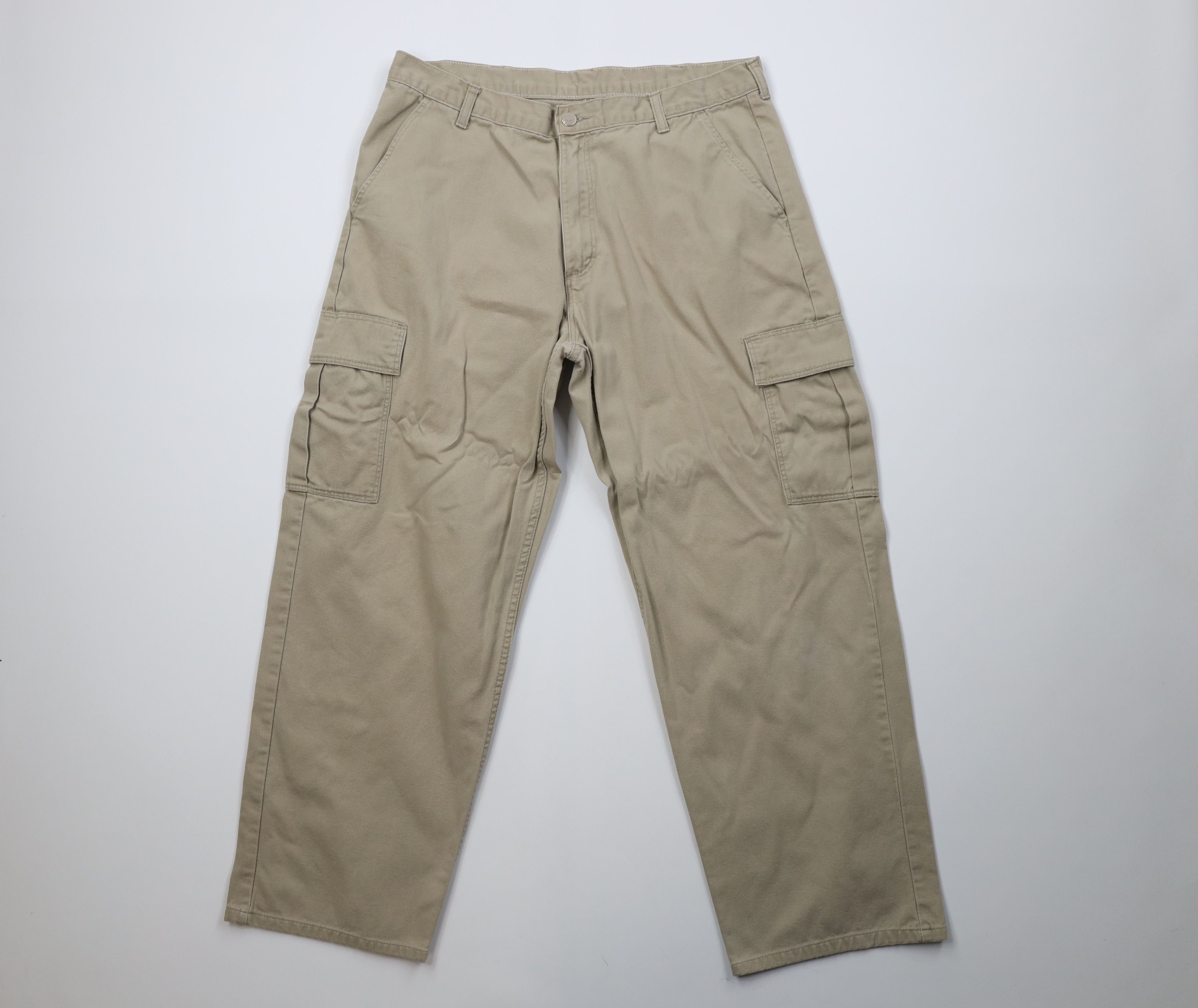 Wrangler Vintage 90s Y2K Wrangler Canvas Baggy Wide Leg Cargo Pants Size US 36 / EU 52 - 1 Thumbnail