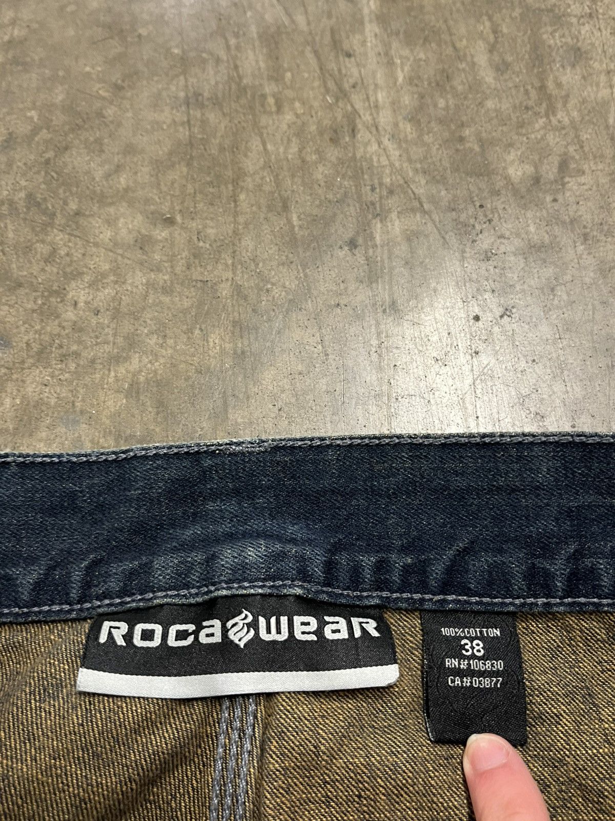 Rocawear × Vintage Y2k Roca wear baggy fit faded embroidered denim wide leg Size US 38 / EU 54 - 9 Thumbnail
