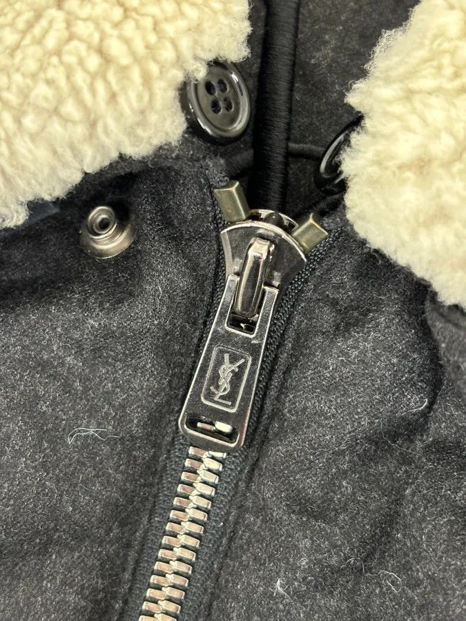 Yves Saint Laurent AW2010 Yves Saint Laurent Grey Wool Single-Breasted Fur Collar Jacket Size US M / EU 48-50 / 2 - 8 Thumbnail