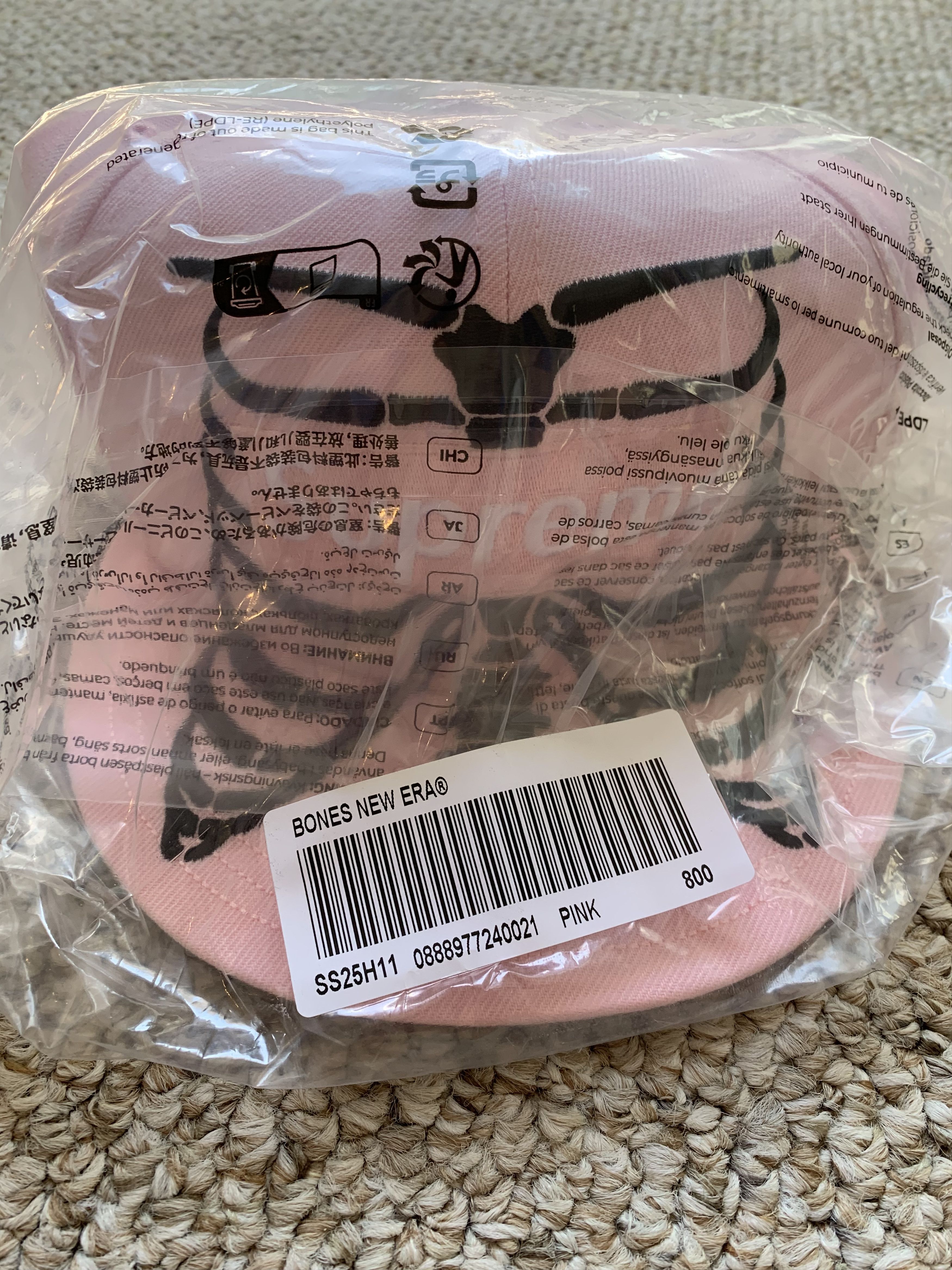 Supreme Size 8 Cam'ron Bones New Era PINK Size ONE SIZE - 2 Thumbnail