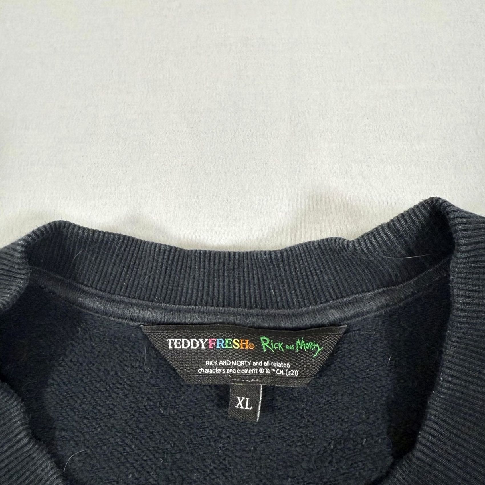 Teddy Fresh Teddy Fresh Rick & Morty Sweatshirt Mens XL Black Crew Neck Graphic Print Pullover Size US XL / EU 56 / 4 - 7 Thumbnail