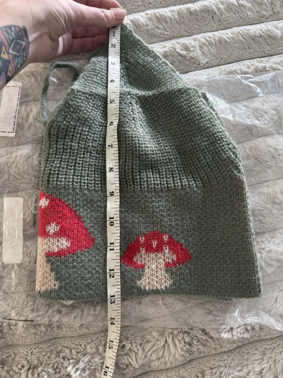 Handmade knit olive mushroom halter crochet festival tank daisy EDC Size ONE SIZE - 7 Thumbnail