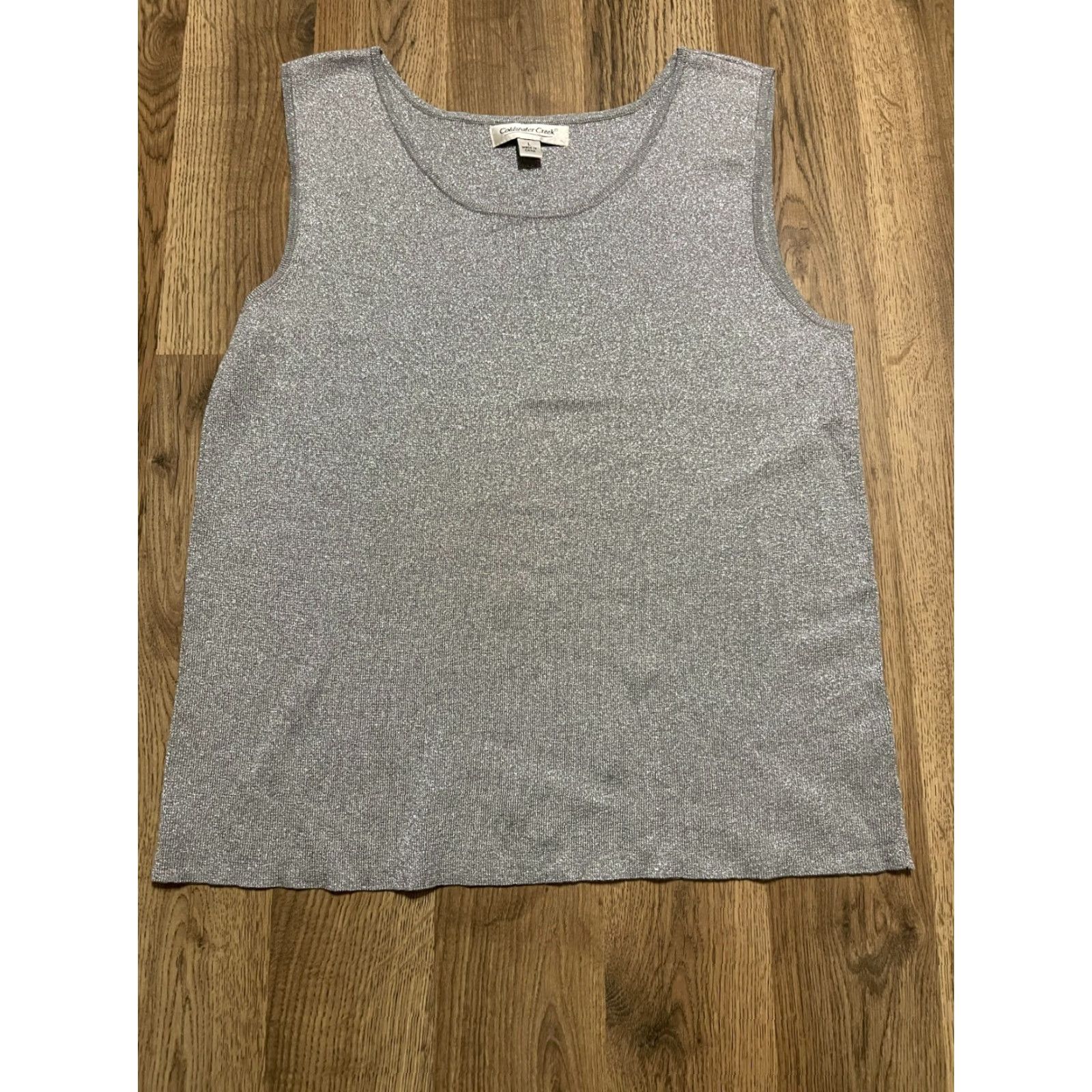 Coldwater Creek Coldwater Creek Tank Top Women's Large Gray Sleeveless Round Neck Basic Casual Size L / US 10 / IT 46 - 2 Thumbnail