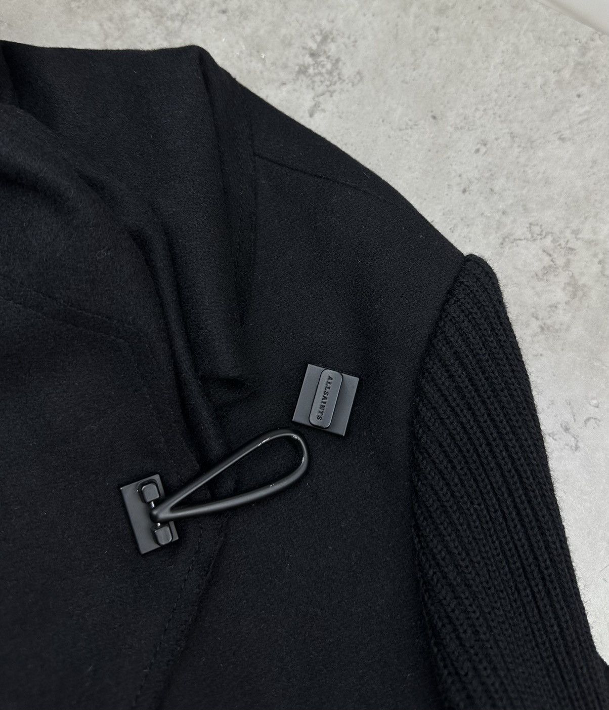 Allsaints AllSaints Monument Rib Coat Black Wool Blend Jacket UK 10 Size US M / EU 48-50 / 2 - 10 Thumbnail