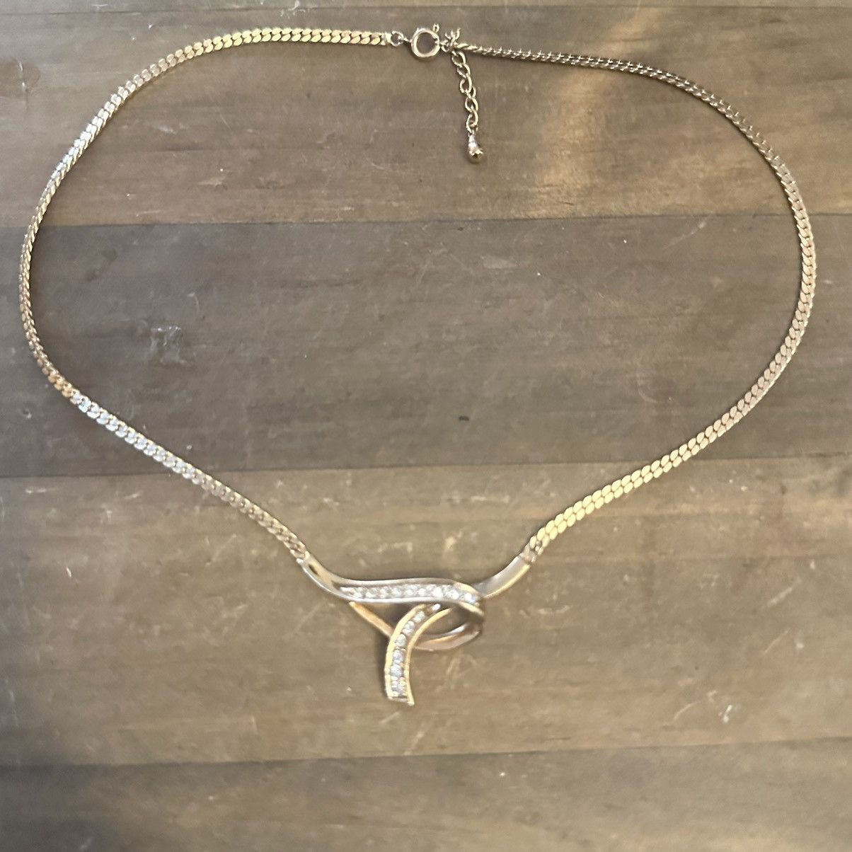 Vintage Vintage rhinestone slip knot necklace Size ONE SIZE - 2 Thumbnail