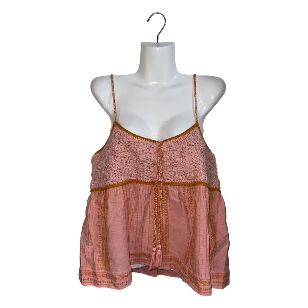 Lucky Brand Crochet Bodice Tank Smoked Top XL Boho Festival Camisole NWT Size XL / US 12-14 / IT 48-50 - 1 Thumbnail