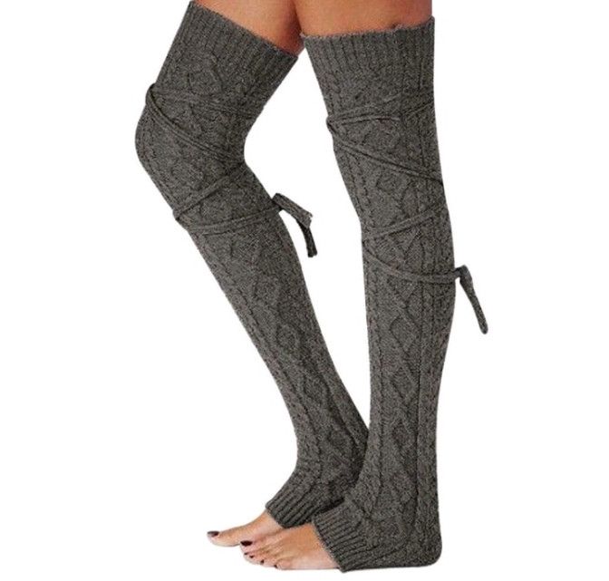Societe Anonyme Women Winter Warm Knit Crochet Over Knee Socks Size ONE SIZE - 1 Thumbnail