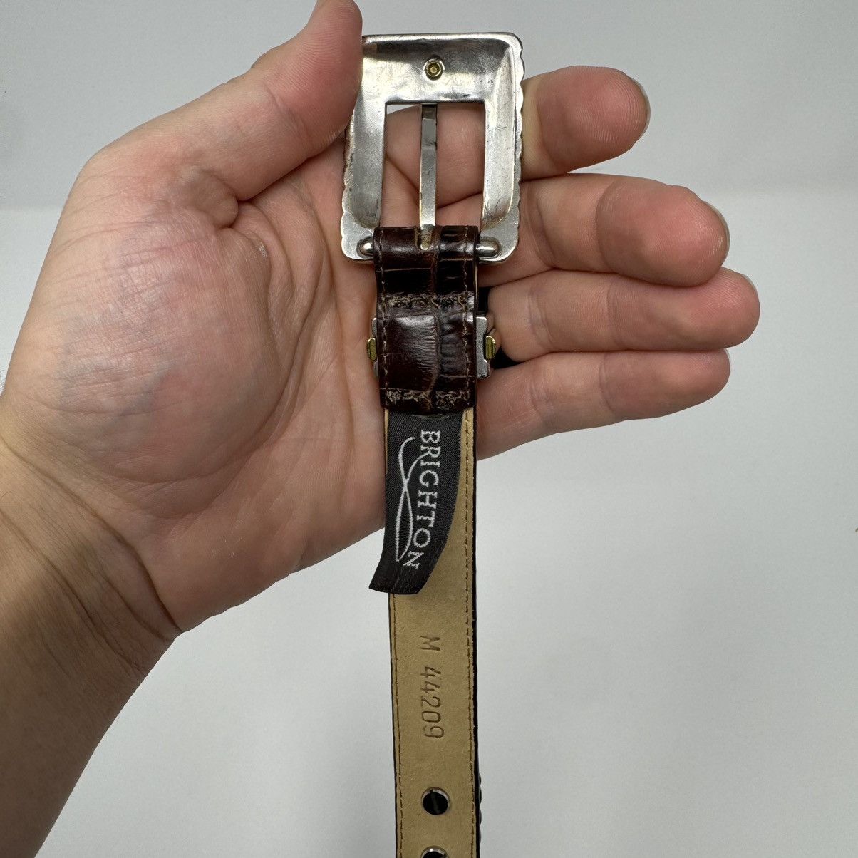 Brighton Brighton Brown Corcodile Embossed Leather Belt Women's M Size ONE SIZE - 6 Thumbnail