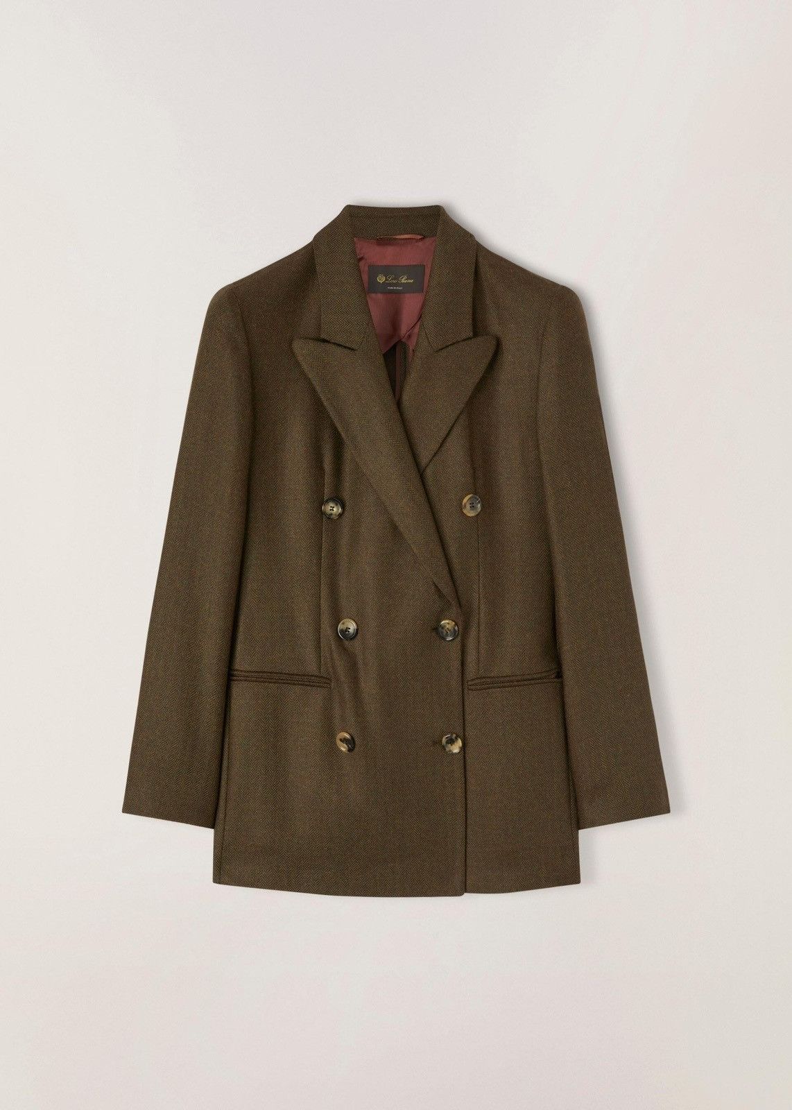 o1loc1c0124 Double Breasted Jacket in Brown