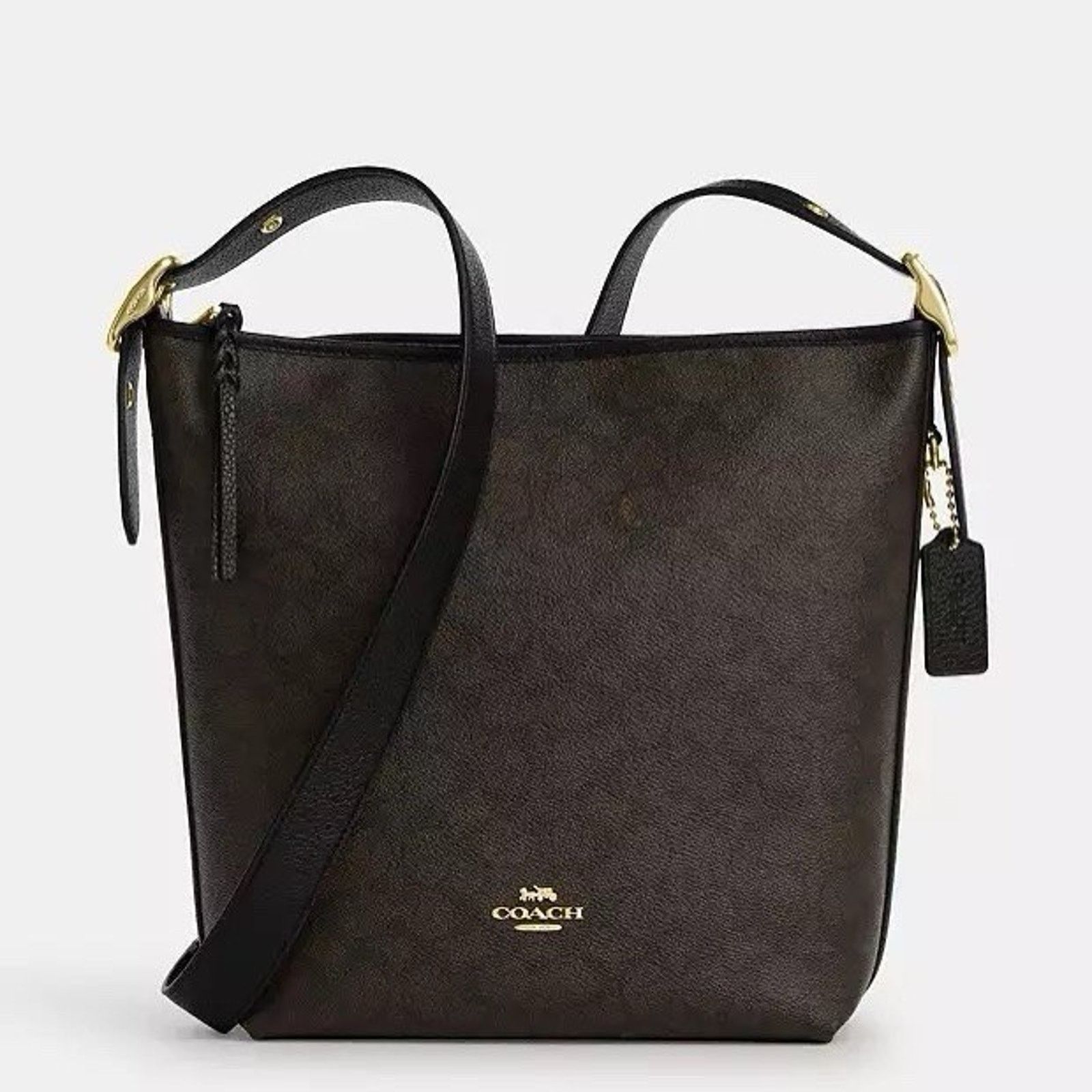 Coach Coach Womens Val Duffle Leather Bag Gold/Walnut/Black CAB12 Size ONE SIZE - 6 Thumbnail