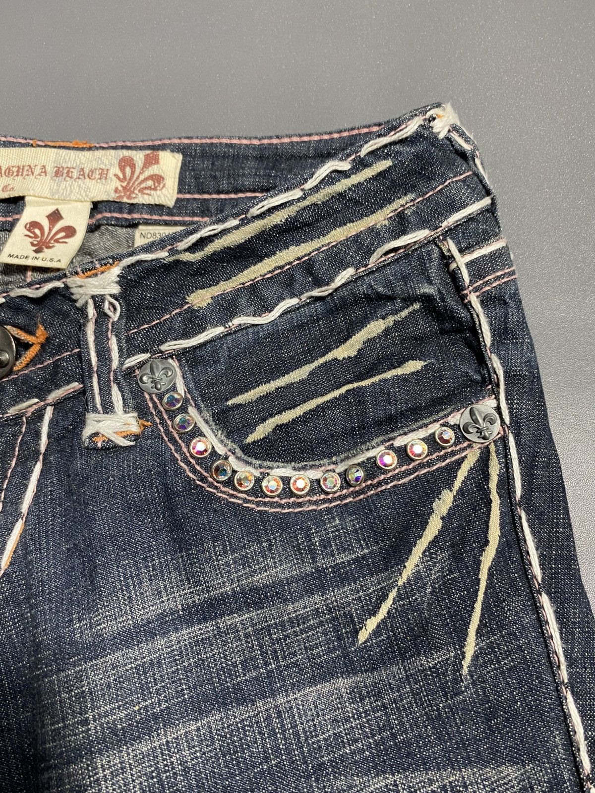 Vintage VTG Y2K 2000s Laguna Beach Jean Co Low Waist USA Made Jeans Size 25" / US 0 / IT 36 - 8 Thumbnail