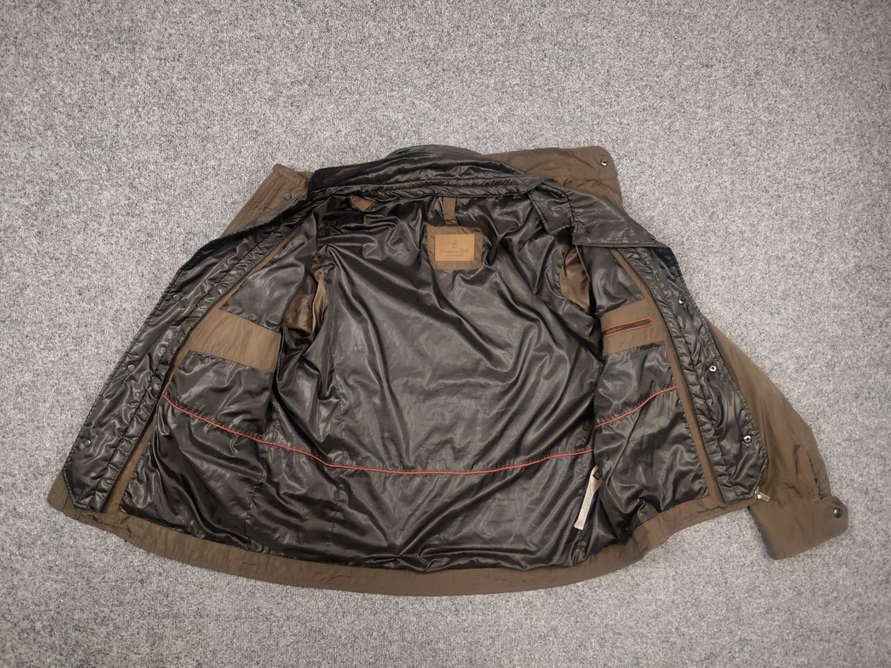Massimo Dutti Massimo Dutti Nylon Brown Pocket Zip Hoodie Mens Jacket Size US XL / EU 56 / 4 - 18 Thumbnail
