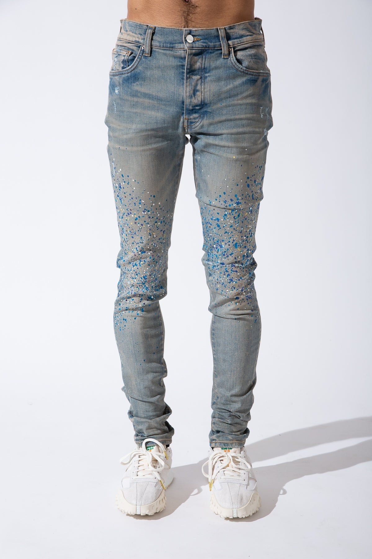 Amiri CRYSTAL PAINTER JEANS | Grailed