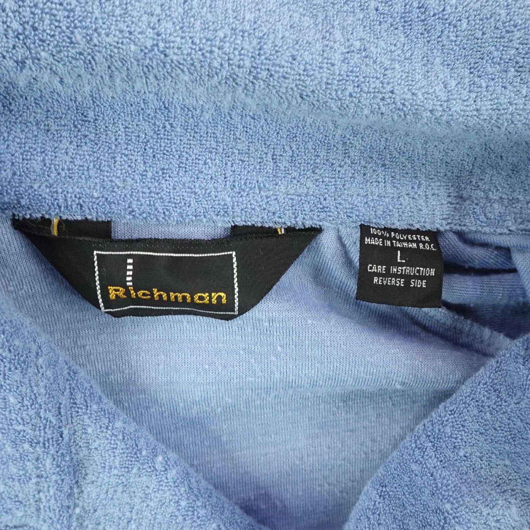 Vintage VINTAGE Richman Sweater Men Large Blue Polo Pullover Shirt 80s Towel Terry Cloth Size US L / EU 52-54 / 3 - 7 Thumbnail