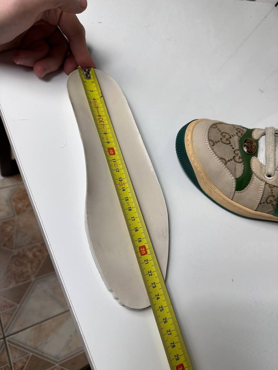 Gucci Gucci Screener Leather GG Canvas Double G Logo Sneakers Size US 5.5 / IT 35.5 - 24 Thumbnail