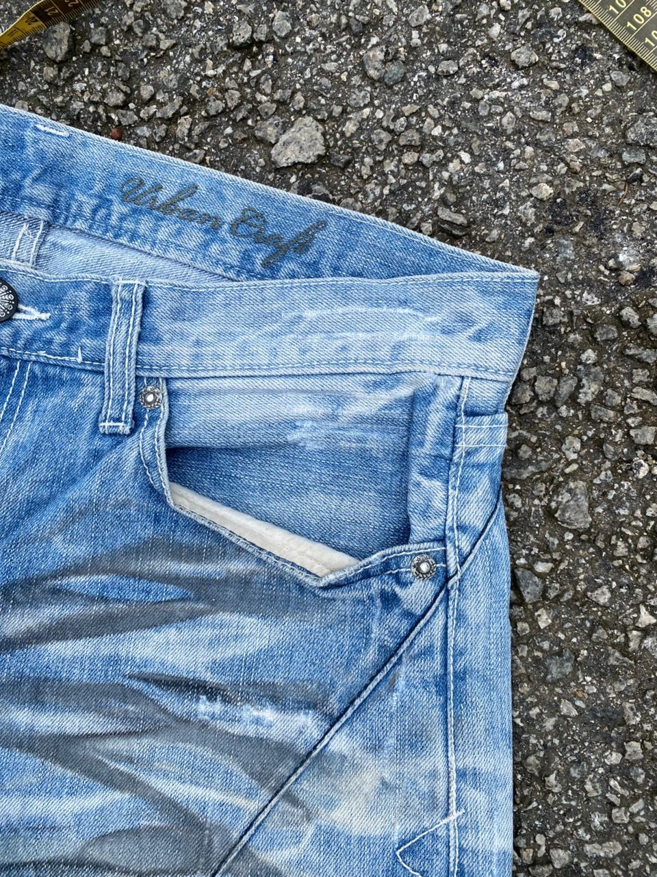 Japanese Brand VINTAGE URBAN BLEACH COLOUR DISTRESSED DENIM Size US 33 - 8 Thumbnail